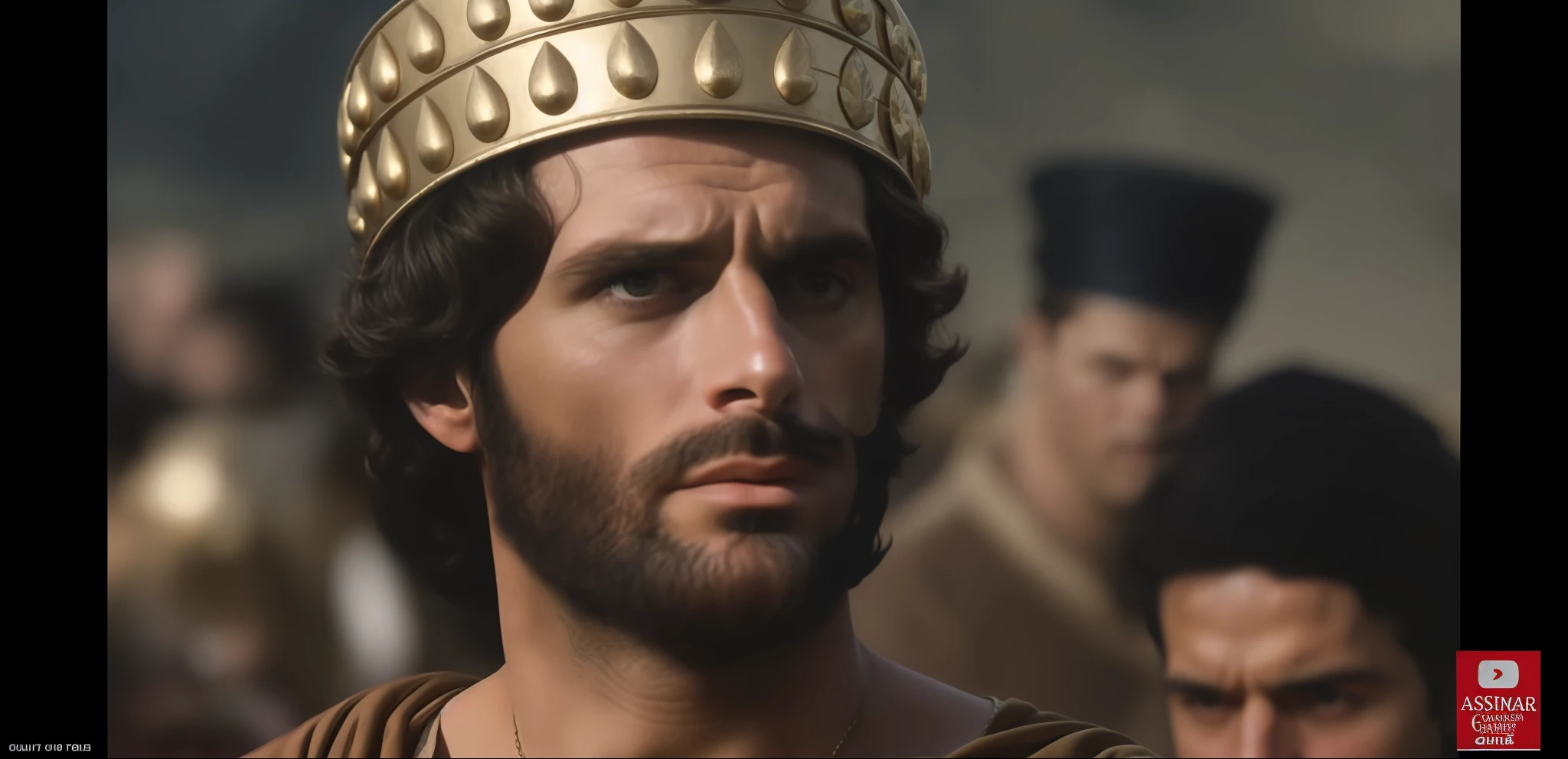 a closeup of a man wearing a crown on top of a head, handsome prince of persia, biblical epic movie, Henry Cavill como um deus grego, 8k restaurado e remasterizado, ossos como, na captura de tela do filme 300, Homem de Roma Antiga, Henry Cavill como um guerreiro, Imperador Romano, 8k ultra detalhe, Detalhe 4k, Detalhe 4K