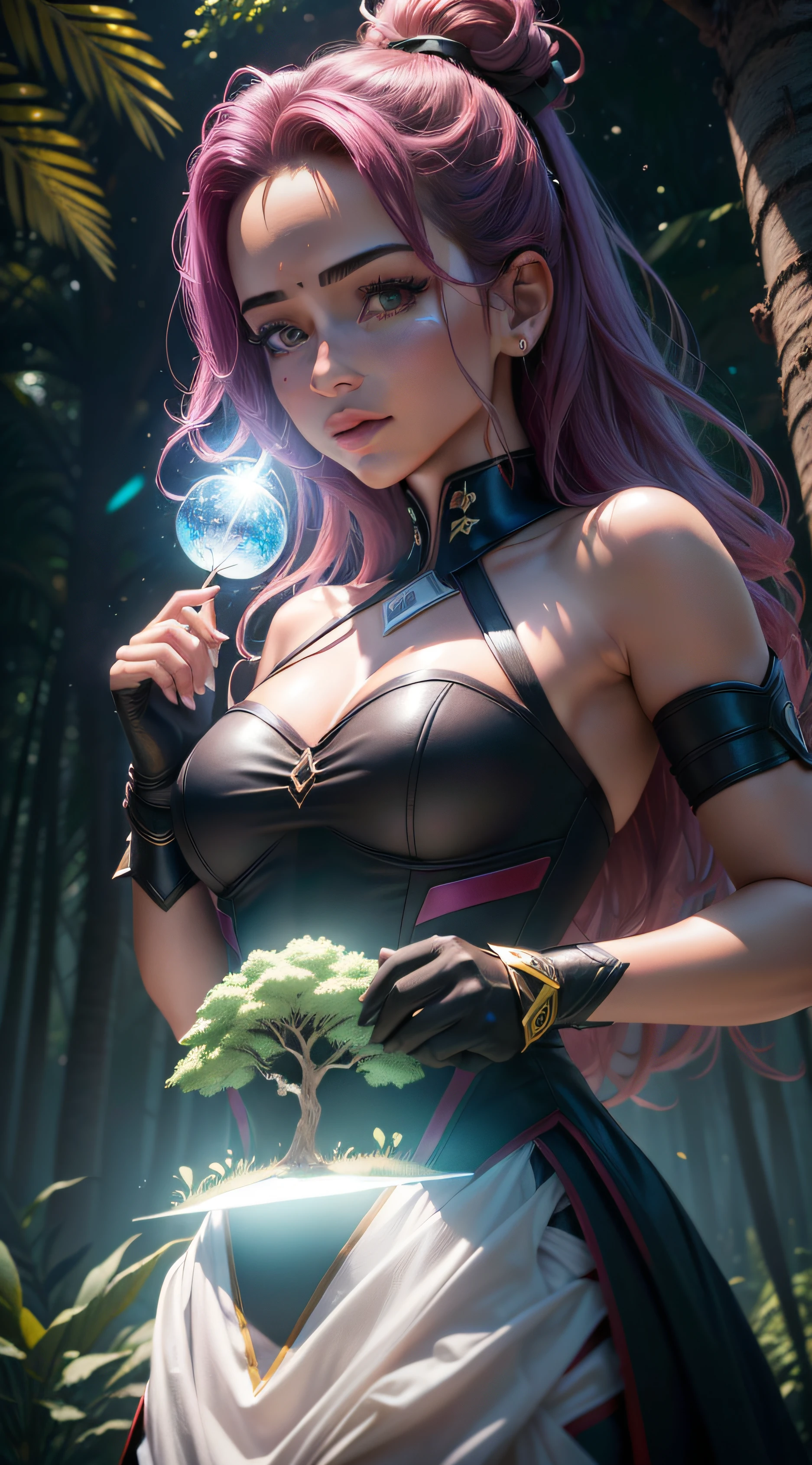 (extremamente detalhado CG unidade 8k papel de parede,master part, melhor qualidade, ultra-detalhado),(best ilumination, Melhor sombra, um extremamente delicado e bonito),floating,high saturation,[ :(a magic tree called EWA in an impressive and realistic cinematic style):1.5]