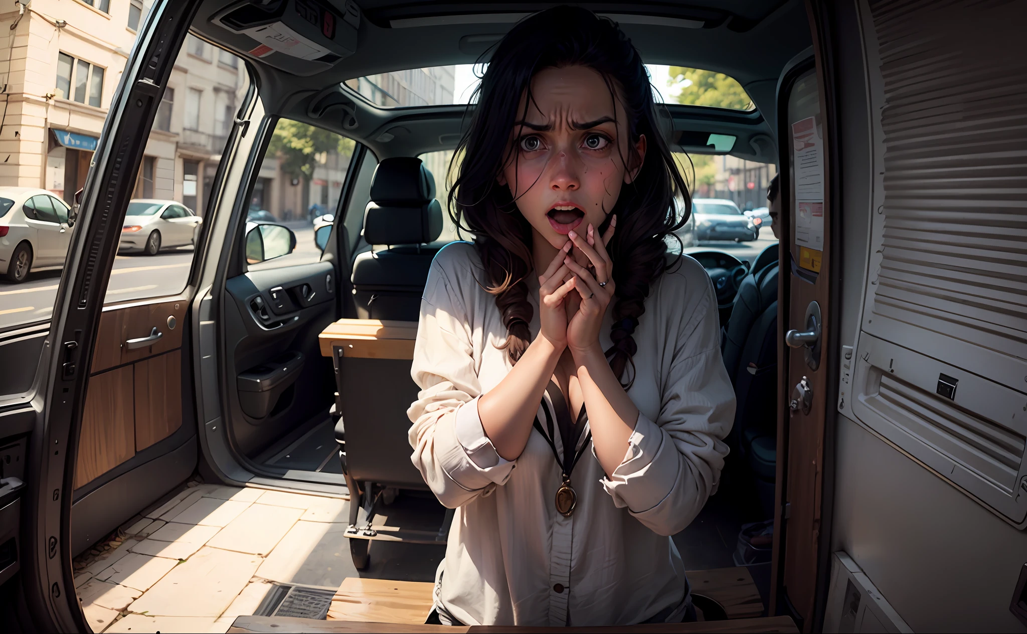 Person with an expression of fear --auto