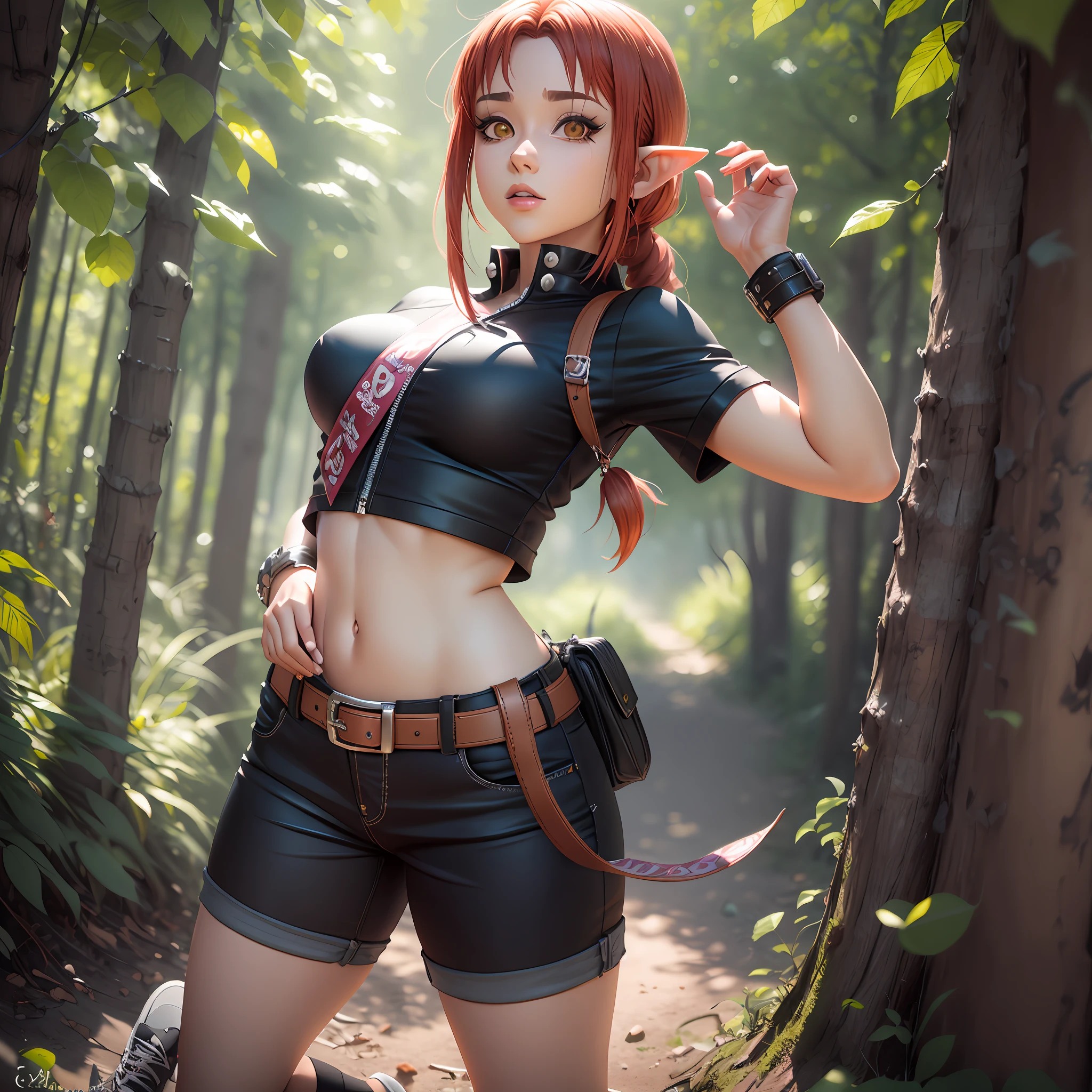 hinata, naruto shippuden, menina bonita, cabelo requintado, sapatos requintados, representation of the eyes, olhos vermelhos, cabelo requintado, Elvish style, caixa cega popmart, textura de argila, pisando na terra, fundo preto e branco, natural lightting, a maioria de boa qualidade, super detalhe, Arte 3D, c4d, renderizador OC, 3D-rendering, 8k