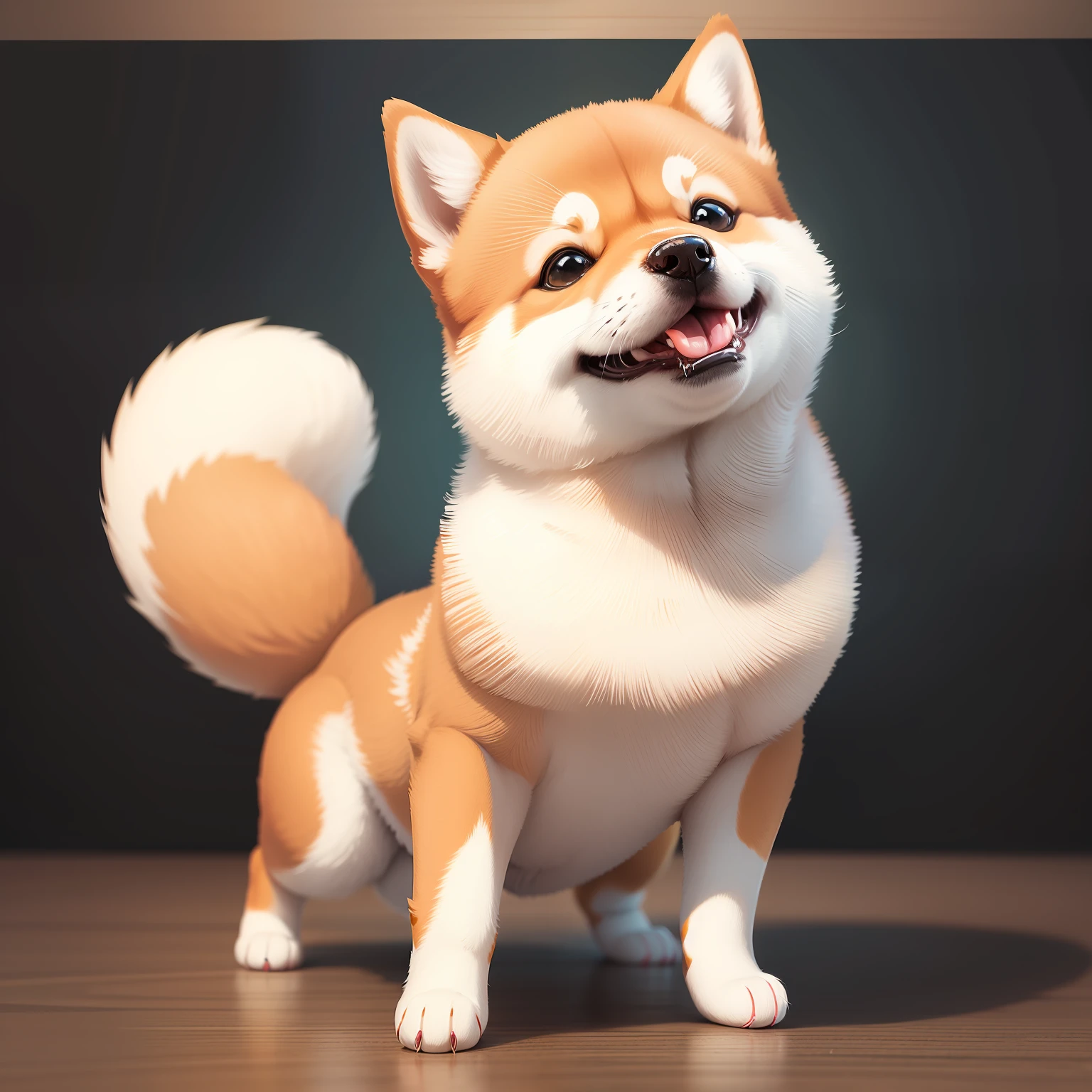 Funny illustration of deformed cute Shiba Inu