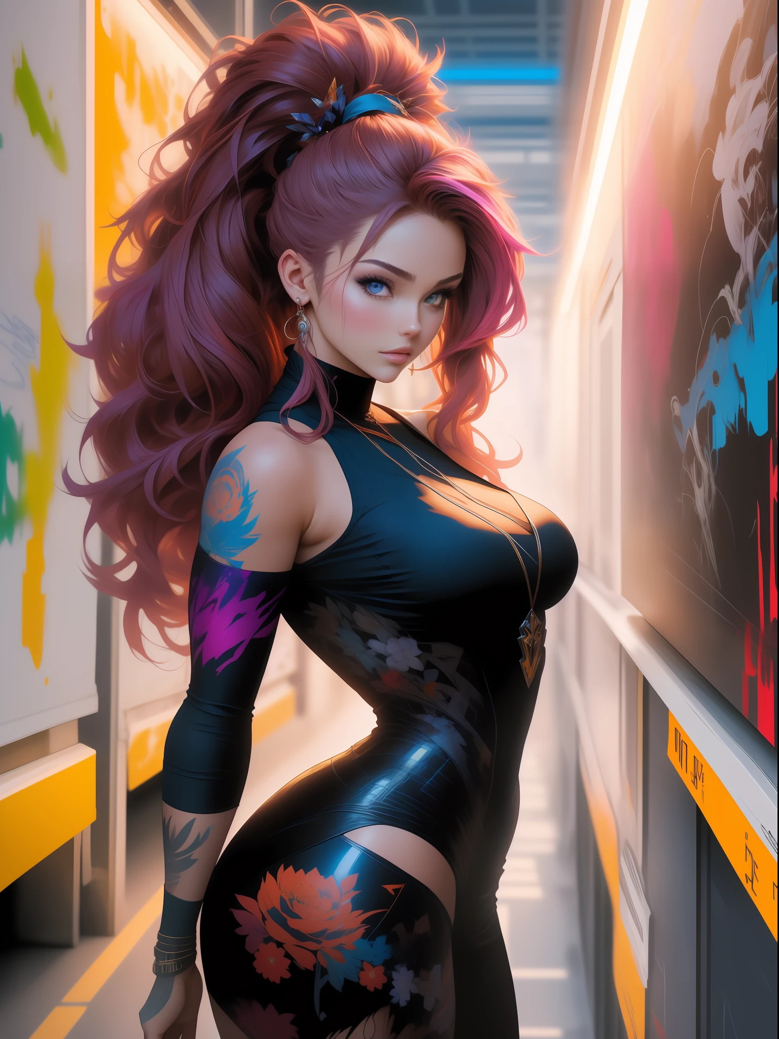 Deliberado,  ::estilo de arte Joe madureira e Yoji Shinkawa ::2.0 comix illustration style, estilo tatoon ,  Comic book style   , mulher bonita com cabelo longo ultra detalhado,  (fundo bonito e claro:1.2), ,  fantastic paintings , estilo graffit;,   flor,  olhos altamente detalhados ,  uma camiseta ou vestido com uma blusa branca por baixo,  Position,  e pulseiras,  ,  com longos cabelos pretos ,  vitrais coloridos,   fora,  vibrante,  Estilo Alphonse Mucha,  Fantastic paintings by Joe Madureira  , alta qualidade,  --AR 3:4 --upbeta --teste --criativo --upbeta --upbeta --upbeta --upbeta , fotografia,  arte do adesivo, Ashley Alexiss dressed in black electric ribbon,face central, Mulher bonita com cabelo longo  ,  liberdade,  alma,  digital illustation,  comiс style,  anatomia perfeita,  Centrado,  Approaching perfection,  Dynamic,  altamente detalhado,  pintura em aquarela,  art-station,  arte conceitual,  liso,  foco nítido,  illustration,  arte de Carne Griffiths e Wadim Kashin, Sozinho Anime GI,   best quality ,    master part