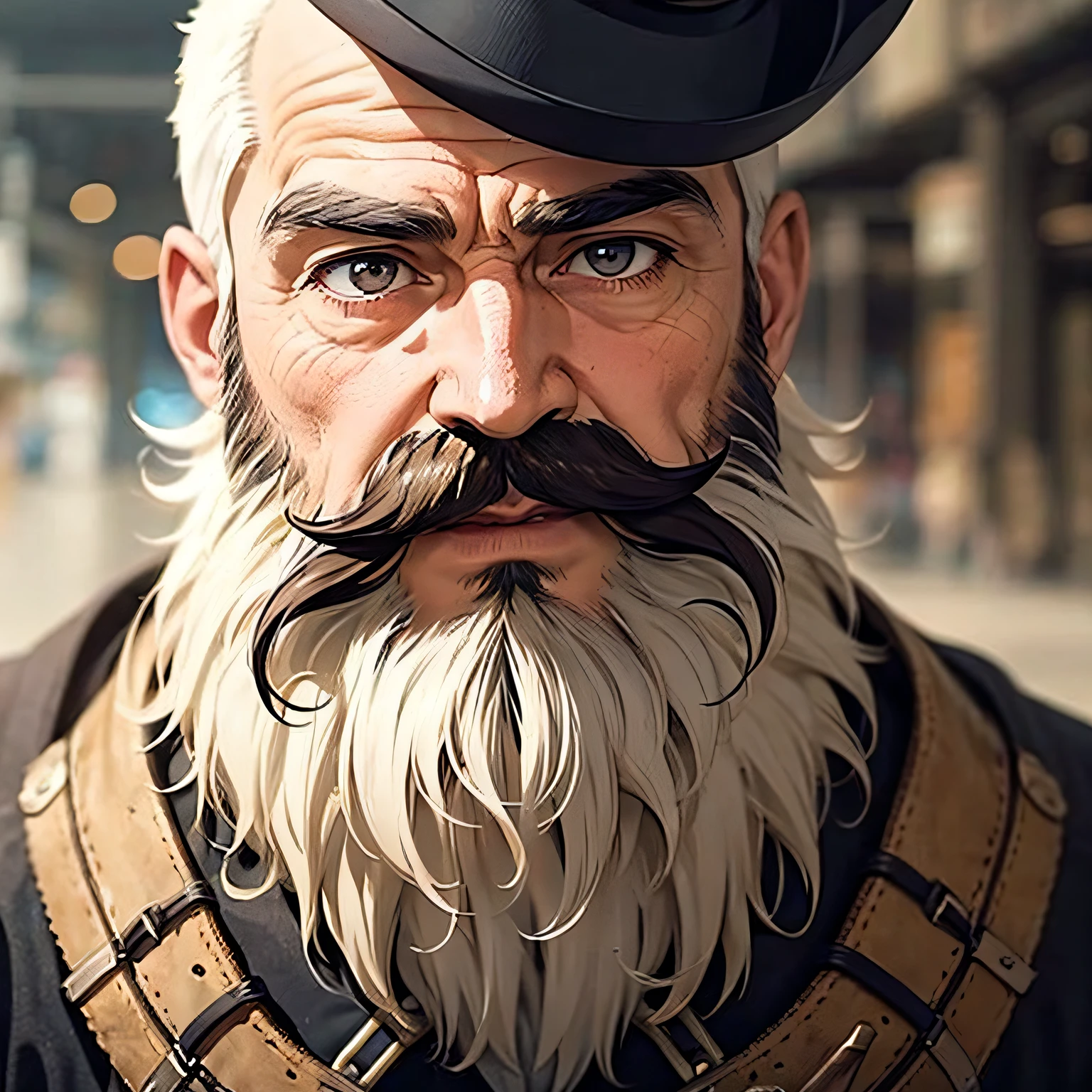 1boy, beard, blurry, blurry_background, blurry_foreground, depth_of_field, facial_hair, male_focus, manly, motion_blur, mustache, old_man, solo, upper_body, fantasy background, portrait, steampunk_bg --auto