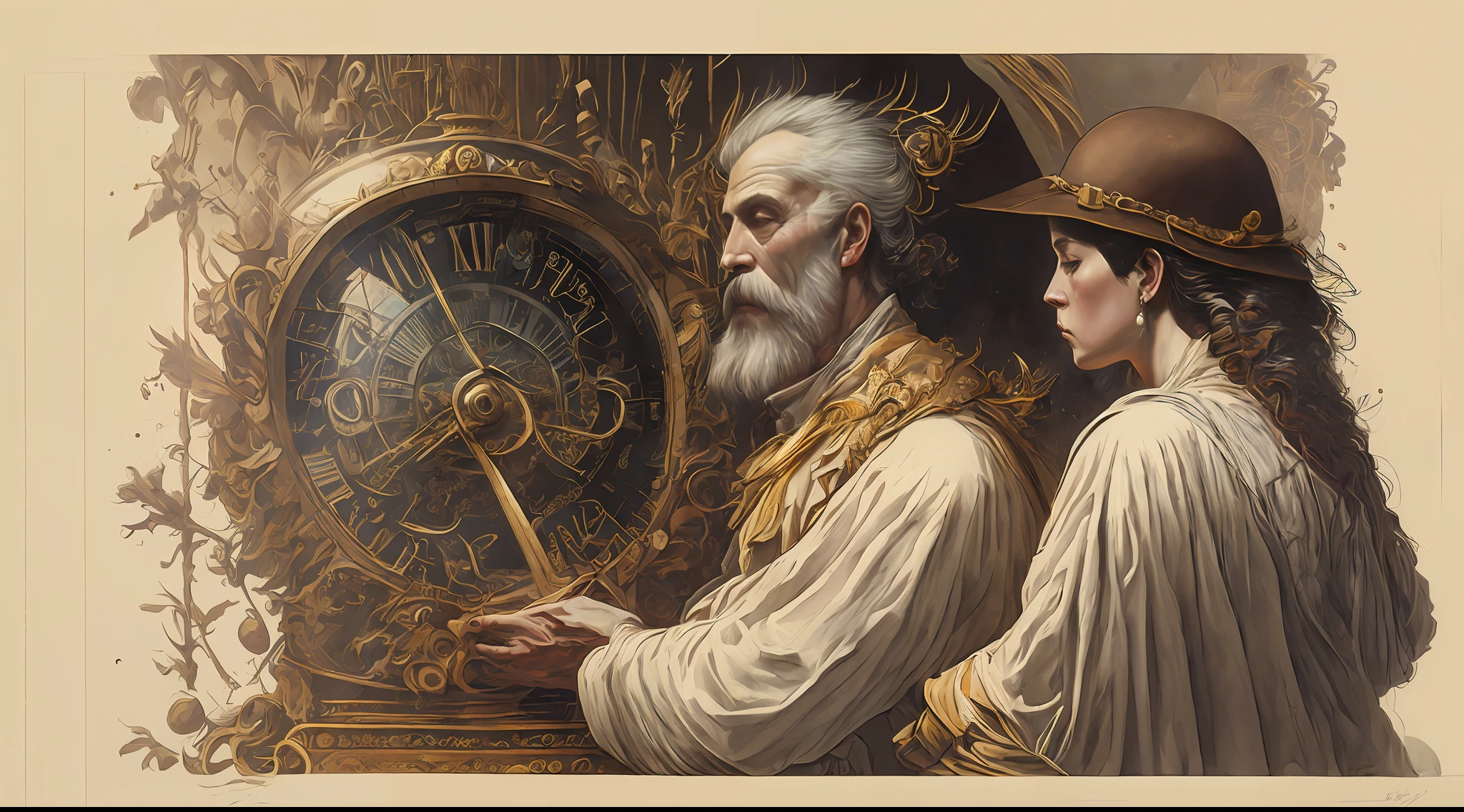 detailed image of man haunted by time machine by Ayami Kojima, Amano, Karol Bak, Greg Hildebrandt, and Mark Brooks, rich deep colors. Beksinski painting, part by Adrian Ghenie and Gerhard Richter. art by Takato Yamamoto. masterpiece . intricate artwork by Tooth Wu and wlop and beeple, greg rutkowski, very coherent symmetrical artwork, cinematic, hyper realism, high detail, octane render, unreal engine, 8k, Vibrant colors, Smooth gradients, High contrast, depth of field. by Katsuhiro Otomo, full body character drawing, inspired by Evangeleon, clean ink detailed line drawing, intricate detail, extremely detailed. painting by Arthur Rackham, Eugene de Blaas, Frederic Leighton --auto