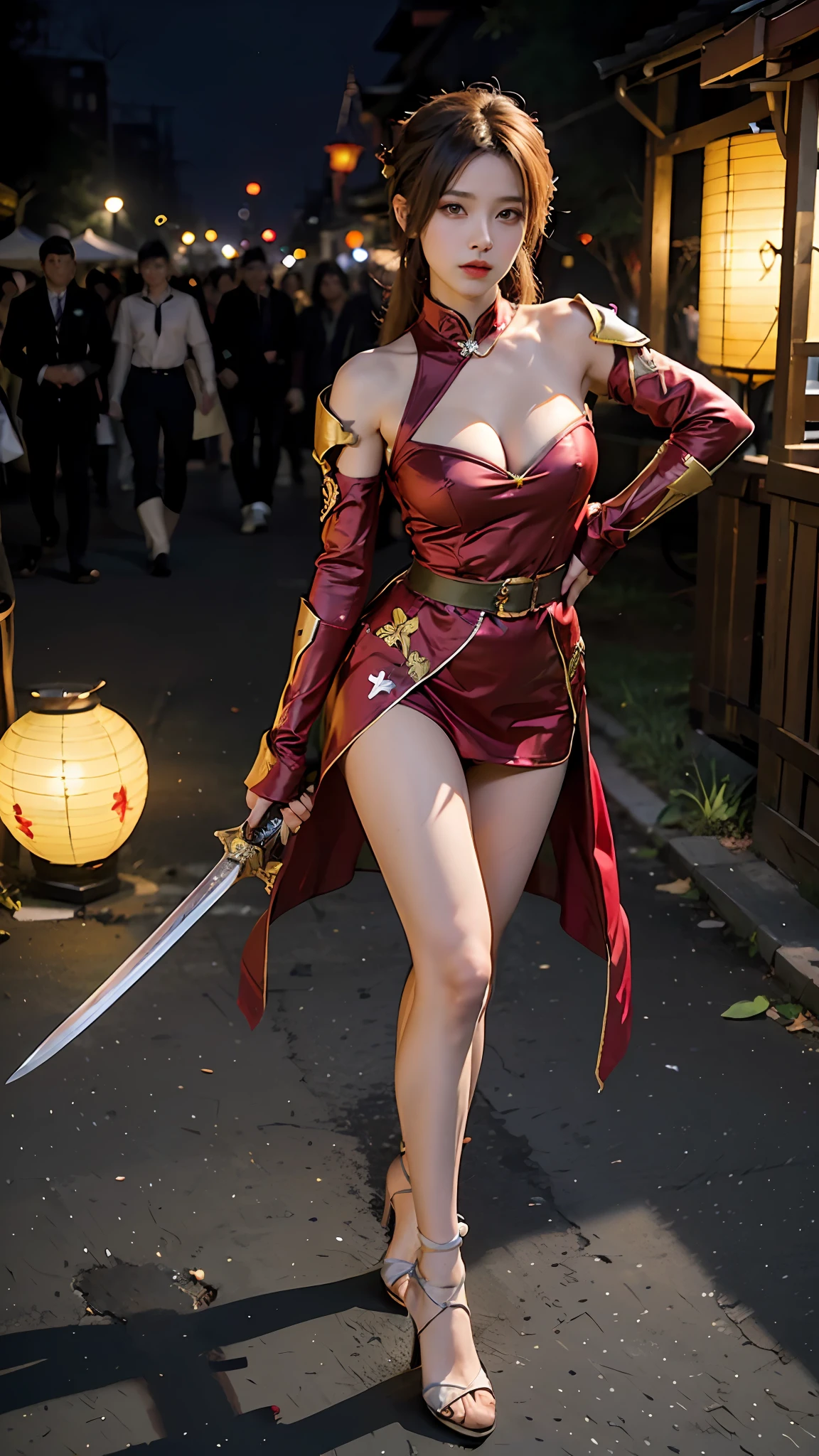 Beutiful women,On the battlefield,Female general,period costume,Armor,Fight with guns in hand,Chinese big breasts,Tomorrow morning,The sword,sword art online, Sword dance,gossamer,a sultry, full bodyesbian,Swordsmanship,falling leaf,The kinky is exposed,Thigh emphasis,Bare legged,Beauty Feeling,beautifullegs,Long legs,chest emphasis,8K,Realistic portraits,depth of fields,Panties exposed,Areola,Spring lanterns leak,Long legs,Lick the,Full body posture,seduce