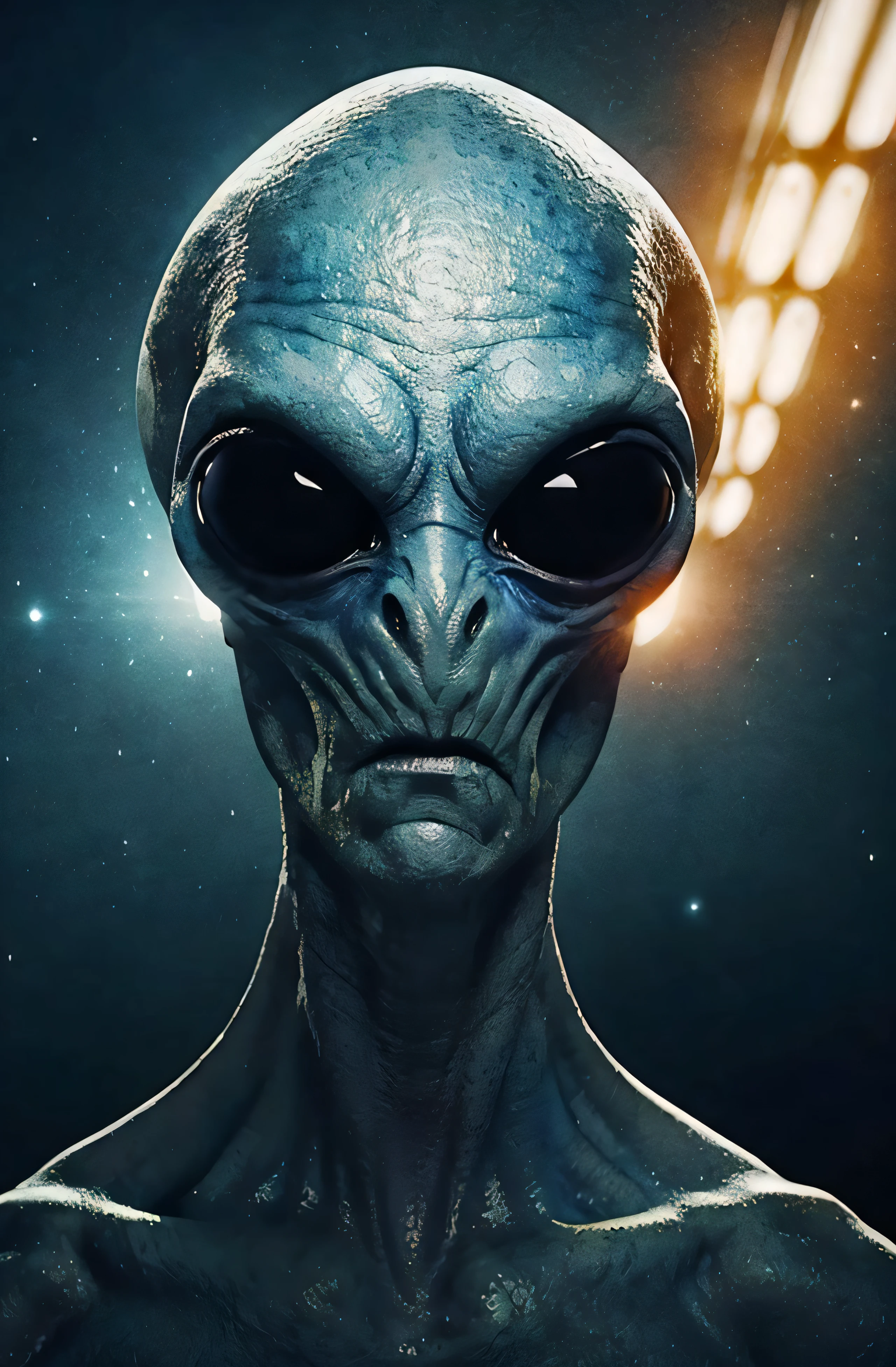 alien, cowboy shot, yellow eyes, masterpiece, best quality, highly detailed, hd, 8k, professional, symmetrical, hires, trending,