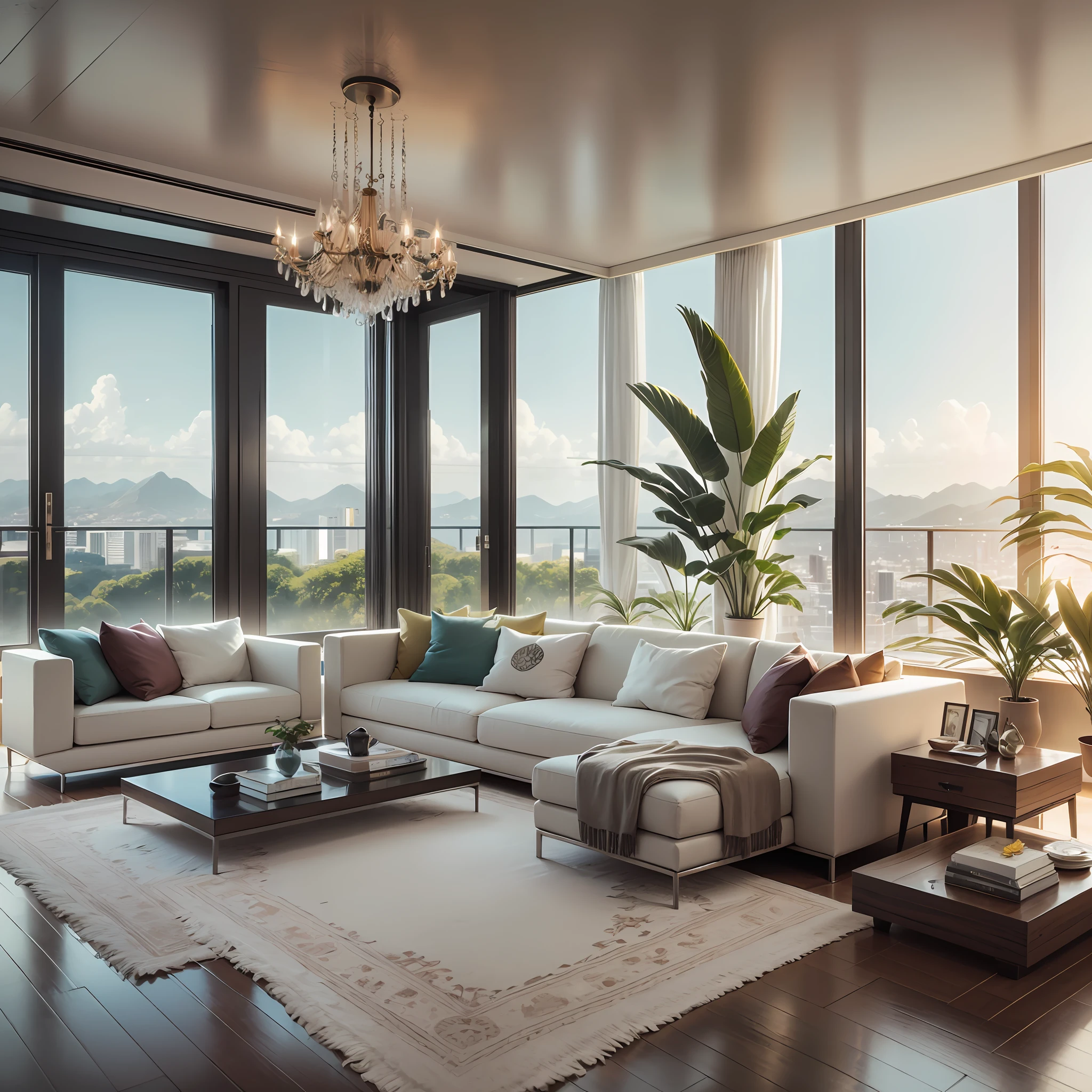 (((melhor qualidade))), qualidade alta, fotorealista, hiperrealista, ((obra-prima)), melhor arte, luxurious residence moderna, paisagem exuberante, linda paisagem. render enscape --auto