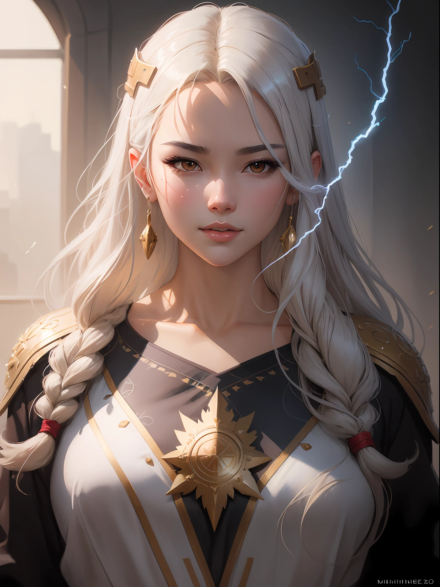 Full potrait of Rugged muscular zeus greek god of lightening, anime version,full long white hair highly intricate detailed, light and shadow effects, intricate, highly detailed, digital painting, art station, concept art, smooth, sharp focus, illustration, advanced digital anime art, atmospheric lighting, detailed face, 8 k, hq, artstation, by makoto shinkai, stanley artgerm lau, wlop, rossdraws ”