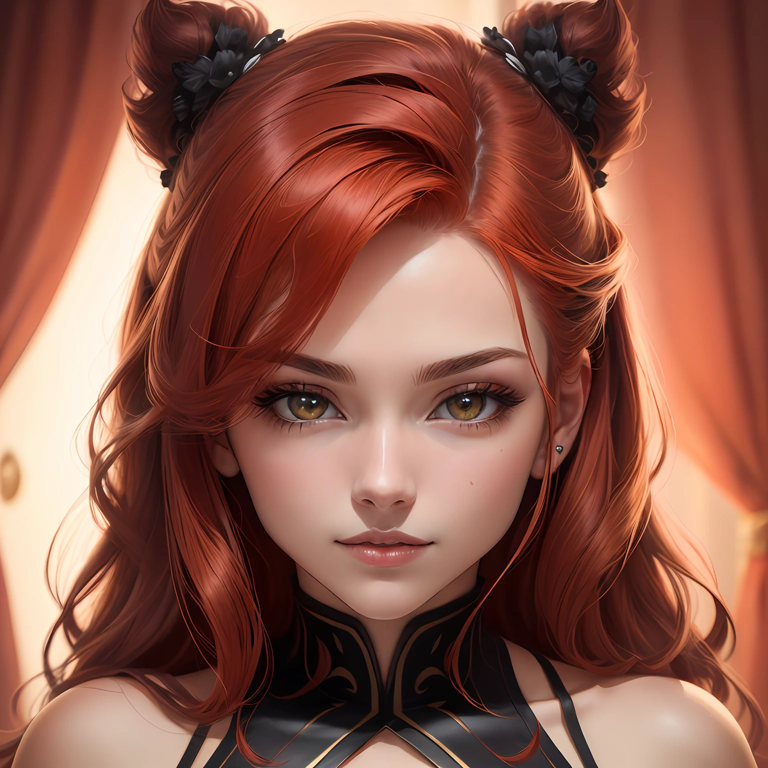 Ruiva, 4k, [[[closeup]]], realista, anime, cabelo vermelho