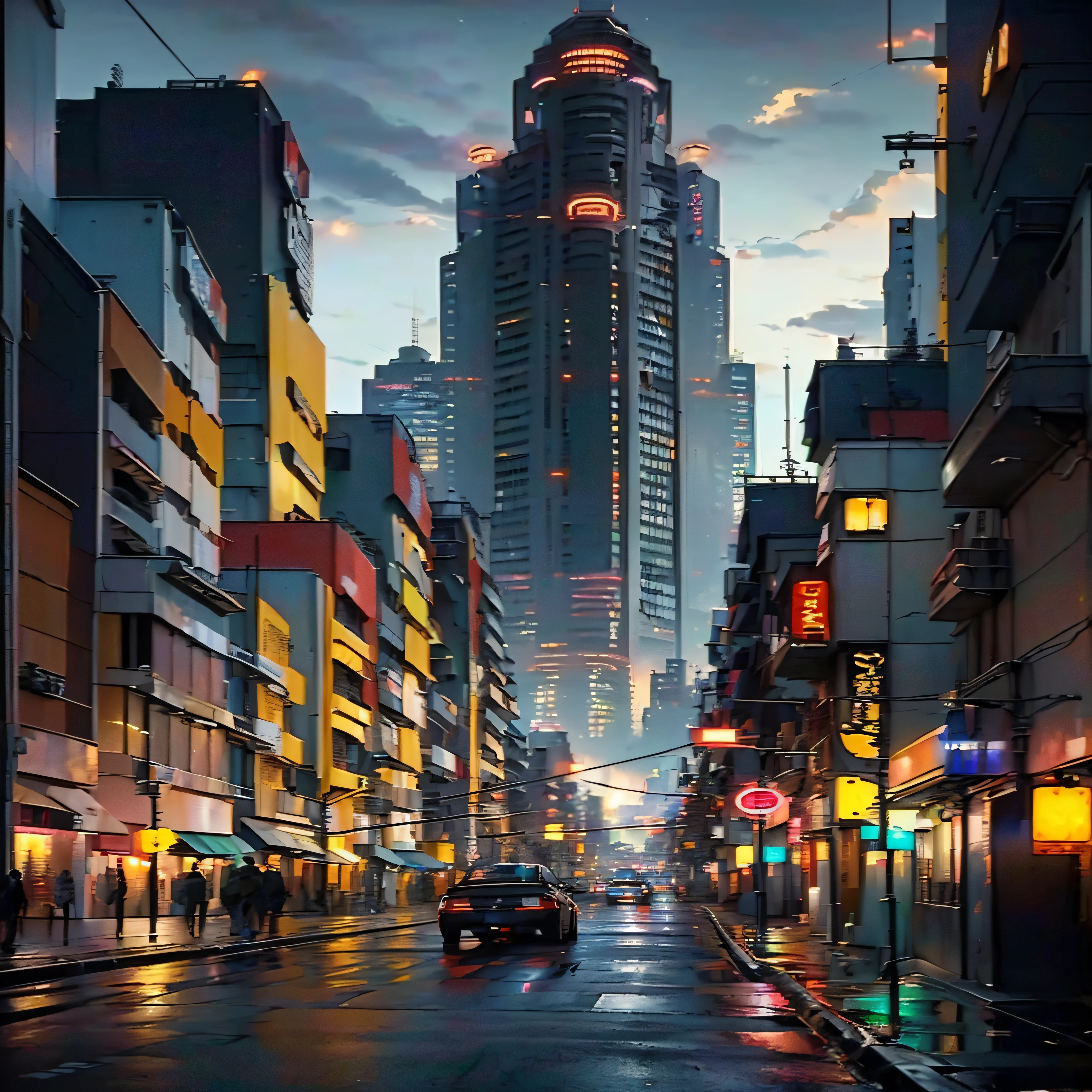 Hay un coche conduciendo por la calle en la ciudad, Neo Tokyo Antecedentes, Tokio futurista y limpio, Antecedentes de la calle Tokio, Paisaje urbano de Tokyo Street, Japanese Center, cyberpunk streets in japan, Neo Tokio, Escena de anime de Tokio, Neo-Tokio, NEO - Tokio, Hermoso paisaje urbano, Paisaje urbano de anime HD, Tokio moderno, Calle futurista, Calle Tokio, Ciudad japonesa, En Neo Tokyo