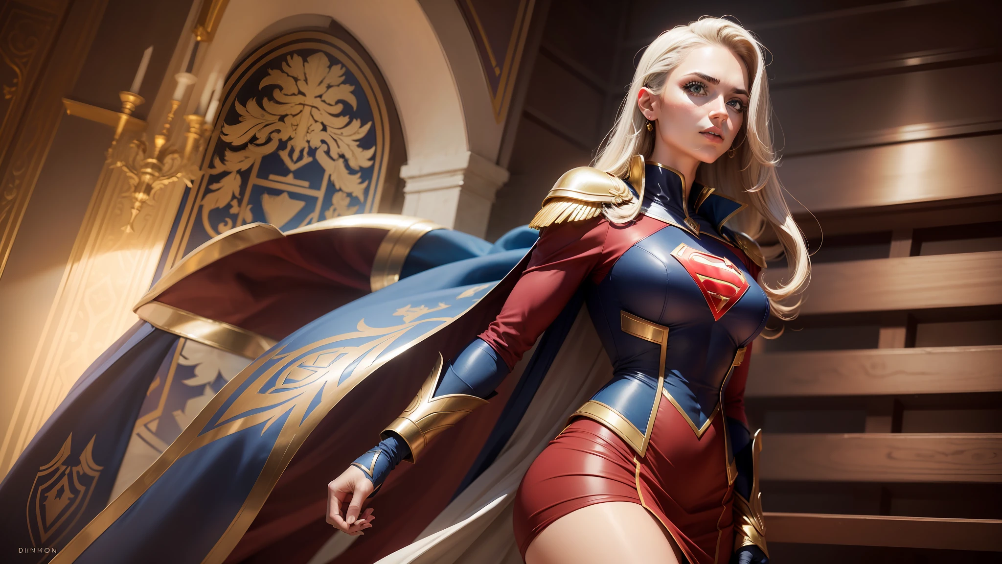 Uniforme da supergil:
o uniforme de supergil consiste em um traje elegante e poderoso, designed to withstand any challenge she faces in her missions as a hero. his appearance is a balanced combination of colors and symbols that reflect his connection to the Krypton family of heroes.
cores:
The main colors of the uniform are dark blue and vibrant red. Blue is predominant on the body of the costume, representing strength and stability, while red is used in important details, symbolizing courage and heroism. This color combination is a tribute to the Kryptonian heritage of supergil.
symbols:
Assim como a roupa da supermulher, Supergil uniform features the iconic "s" No peito, which represents her family and her role as a heroine, A symbol of hope;. o "s" is stylized with a golden border, simbolizando sua nobreza e brilho interior.
In addition to the symbol of the "s", Supergil also wears a special badge on the shoulder, which is a tribute to the symbol of the House of El, the family to which she belongs on Krypton. This emblem is a way to keep the memory of your homeland alive.
Estilo:
Supergil's costume is stylized with details that highlight her femininity and empowerment. The uniform is made of a sturdy fabric, mas leve, que proporciona mobilidade e conforto em suas atividades heroicas.
The long sleeves of the suit are adjusted and allow her to utilize her superstrength without limitations, enquanto a gola alta protege a sua identidade e adiciona um toque elegante ao vestido.
Para completar o visual, a supergil usa uma capa em um tom de azul intenso, which flows gracefully behind her as she soars through the skies.
Accessories:
In addition to the main uniform, Supergil can use some useful accessories in his missions, como braceletes que ajudam a canalizar e controlar seus poderes. These bracelets are designed to fit perfectly into your uniform and can shine with an aura: it shows off your full body with wide hips and big ass;