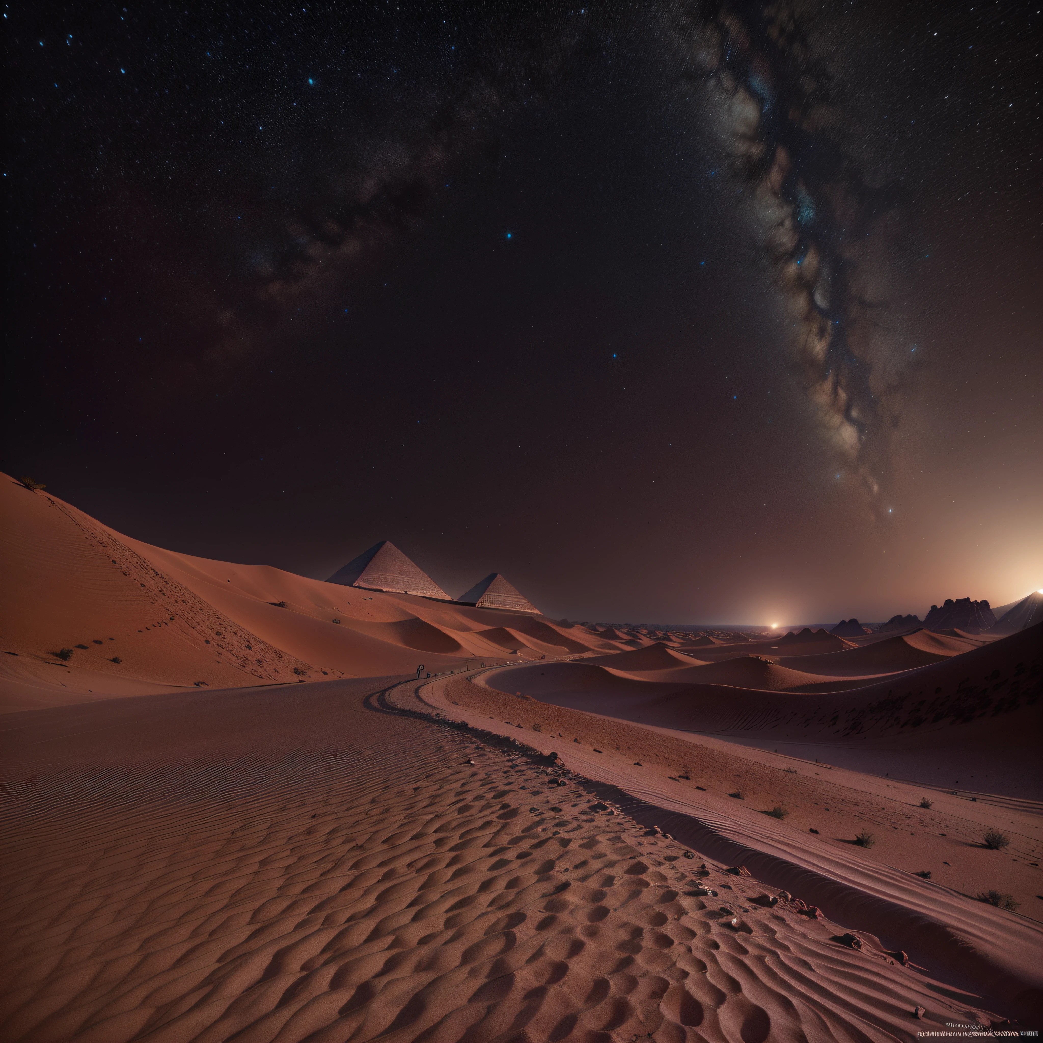 (postagem de alta qualidade:1.5)Egyptian Desert, Noite Estrelada