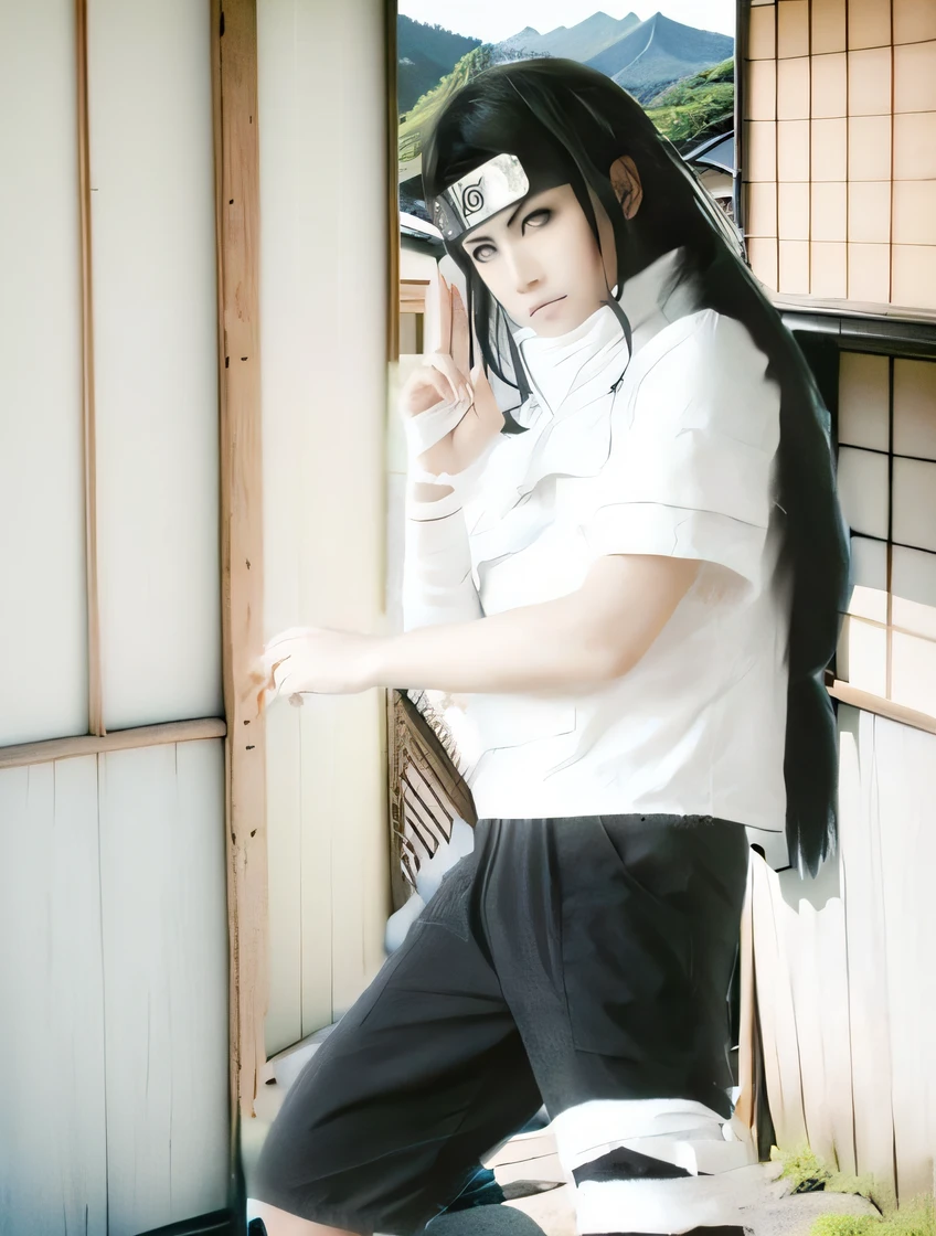 Old typical Japanese house in the background