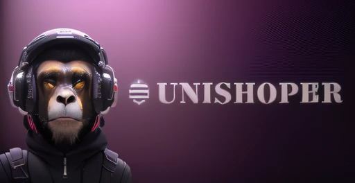 Um close up de um macaco usando fones de ouvido com as palavras Unishop, (((Motor irreal))), unholy union, unreal engin, Unreal Craft 5, SciFi Junkshop, UnrealEngine, ((Motor irreal)), unsharp mask, ( ( Motor irreal ) ), Motor irreal CGSetivity, ((((Motor irreal)))), sombreamento universal, UE4, UE 4