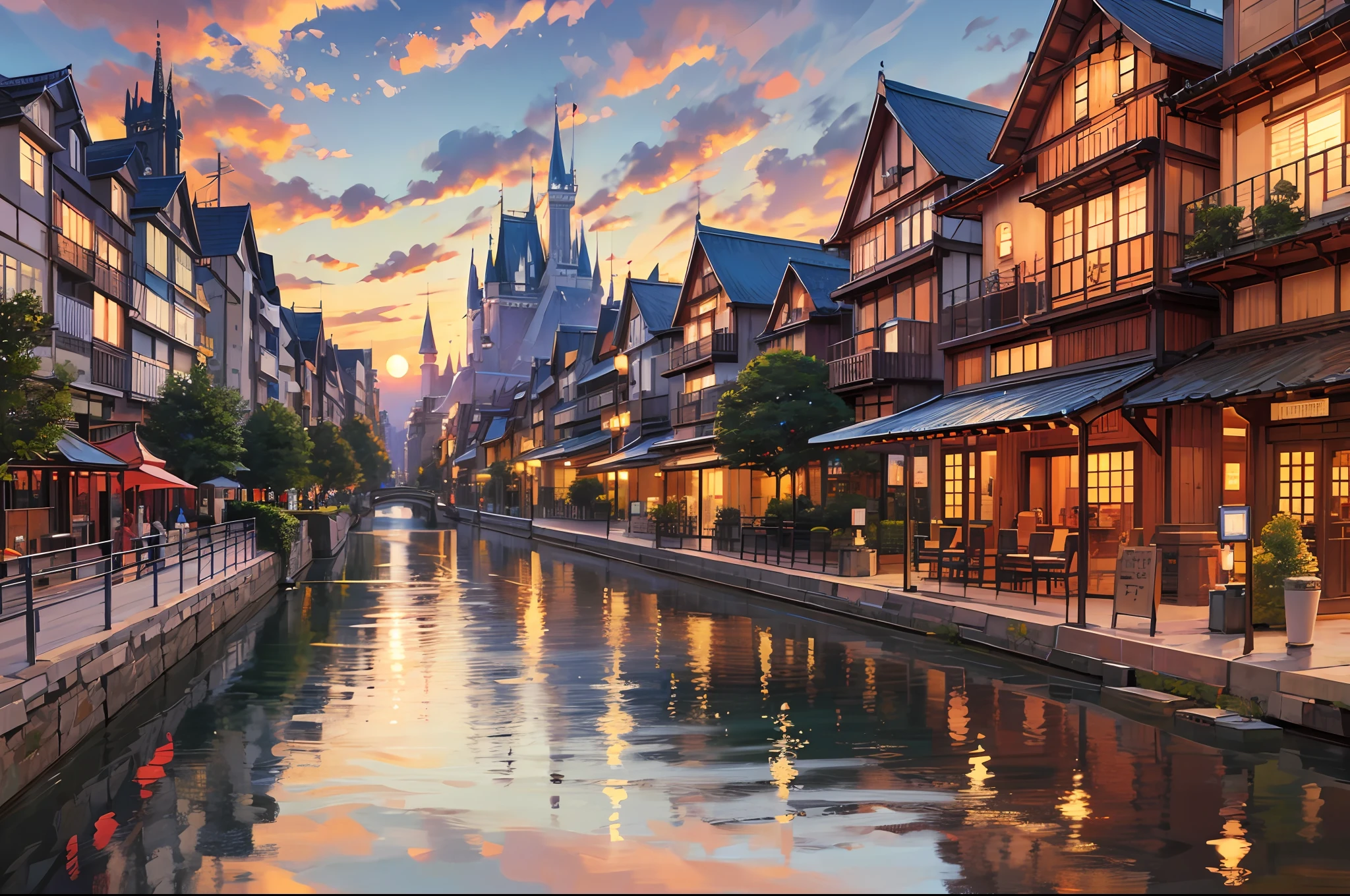 golden hour in disney land Japan --auto --s2