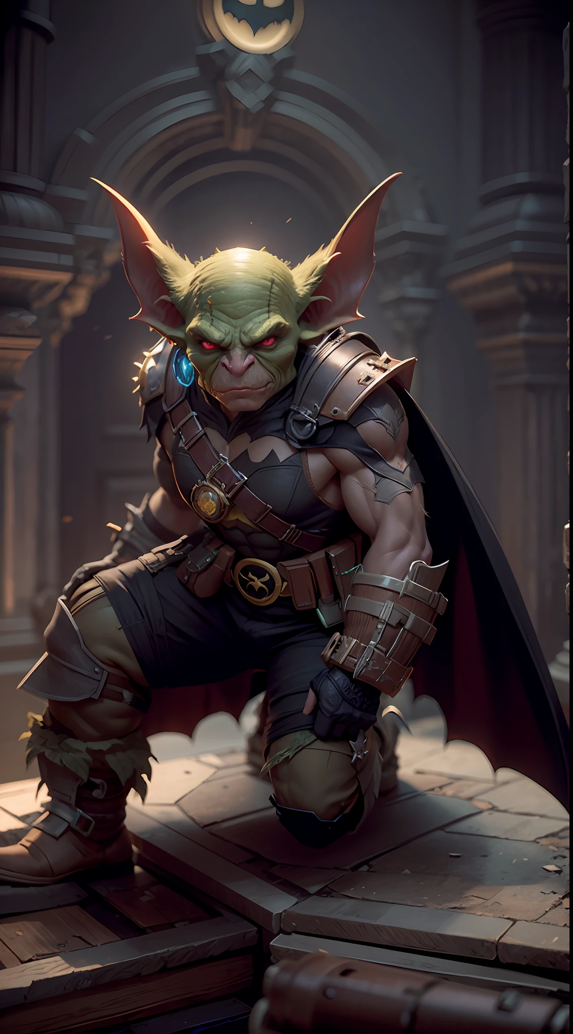 goblin captain batman, octane render, unreal engine, highly detailed, intricate
