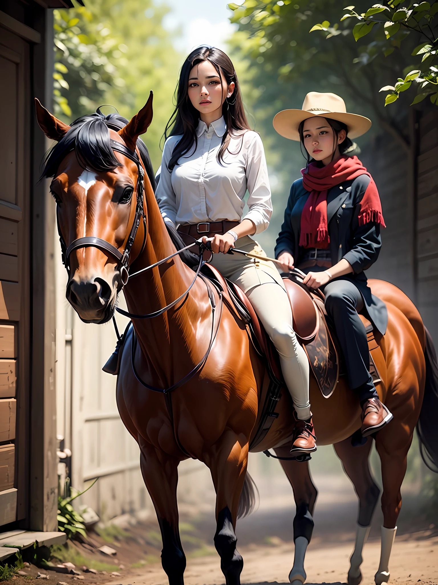 Woman with horse --auto