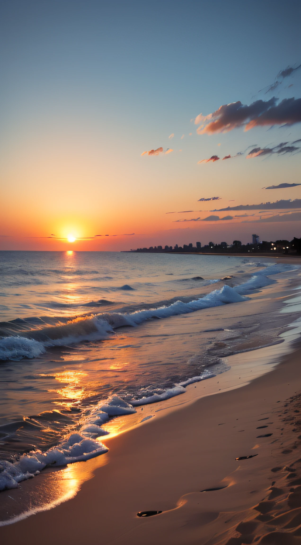 (of a real:1.5),(beachside:1.5),the setting sun --auto