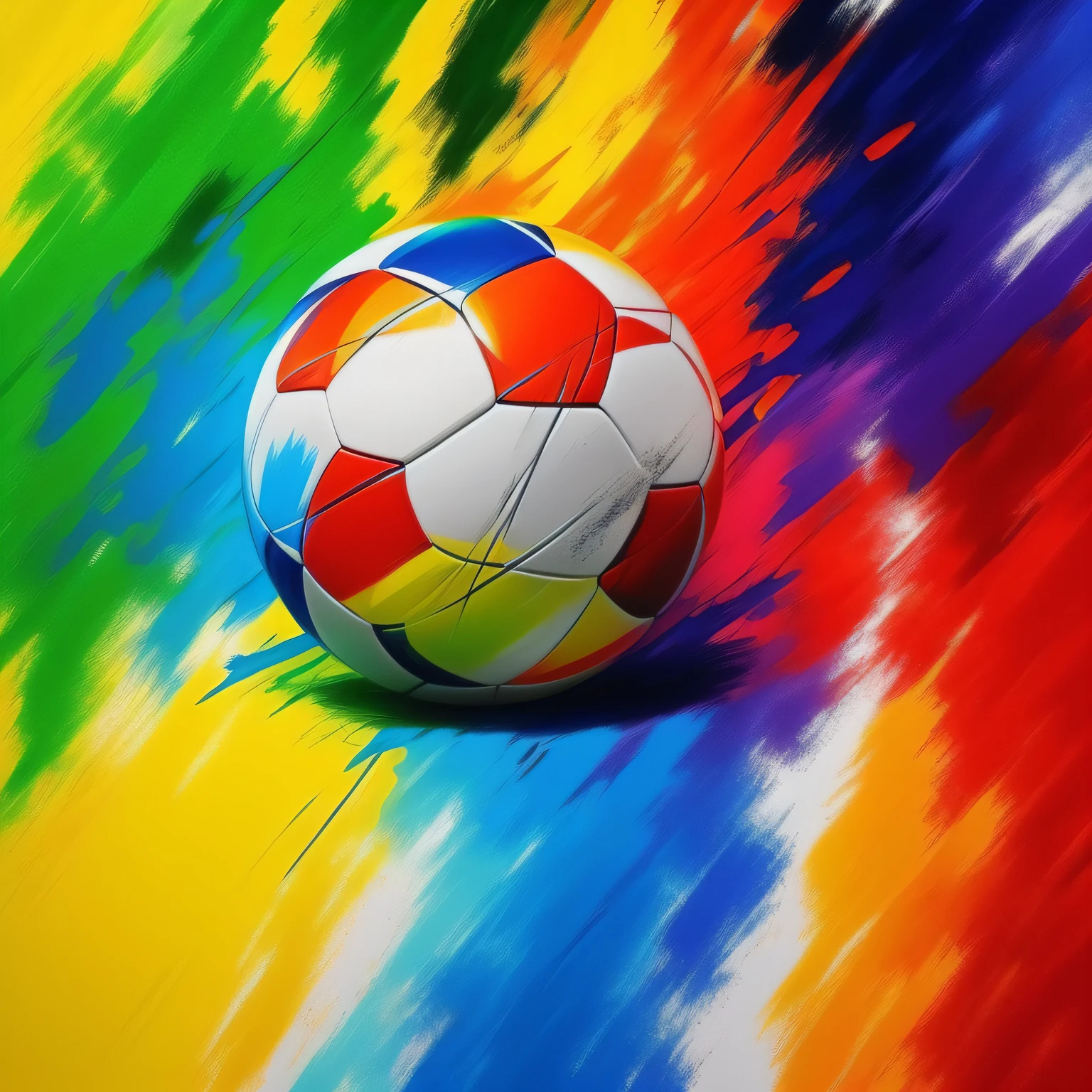 Futebol. Estilo de pintura: "impressionismo", com cores vibrantes bem definidas em 8K. Paint so that the characters are easily recognizable and reveal the perfection of the characters' facial expressions.