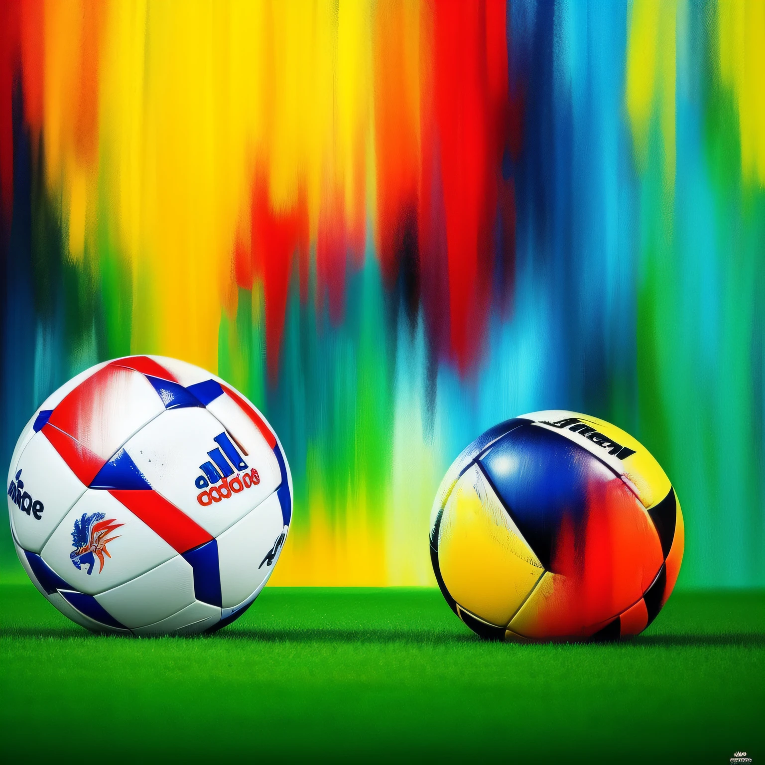 Futebol, penalty kick. Estilo de pintura: "impressionismo", com cores vibrantes bem definidas em 8K. Paint so that the characters are easily recognizable and reveal the perfection of the characters' expressions.