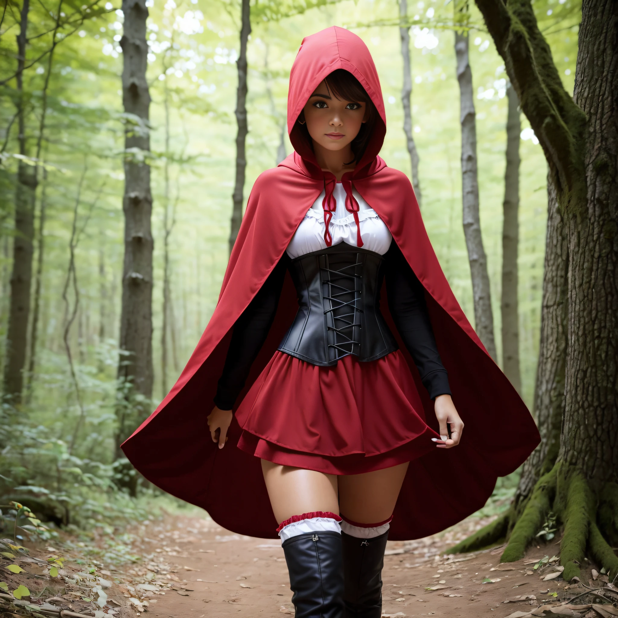 Little Red Riding Hood is a well-known character. Lora works with a force of (0.8 - 0.5) Use these numbers to get the best results. The Lora adapts perfectly to various styles and is compatible with various models. It can be used individually to create the female version of Little Red Riding Hood or it can be used to dress up your favorite characters in red-hooded tale outfits. Para usar o Lora, use as seguintes Tags: (Capuz vermelho, cabo, espartilho, vestir, saia vermelha), (cesta de frutas). Divertir-se!!