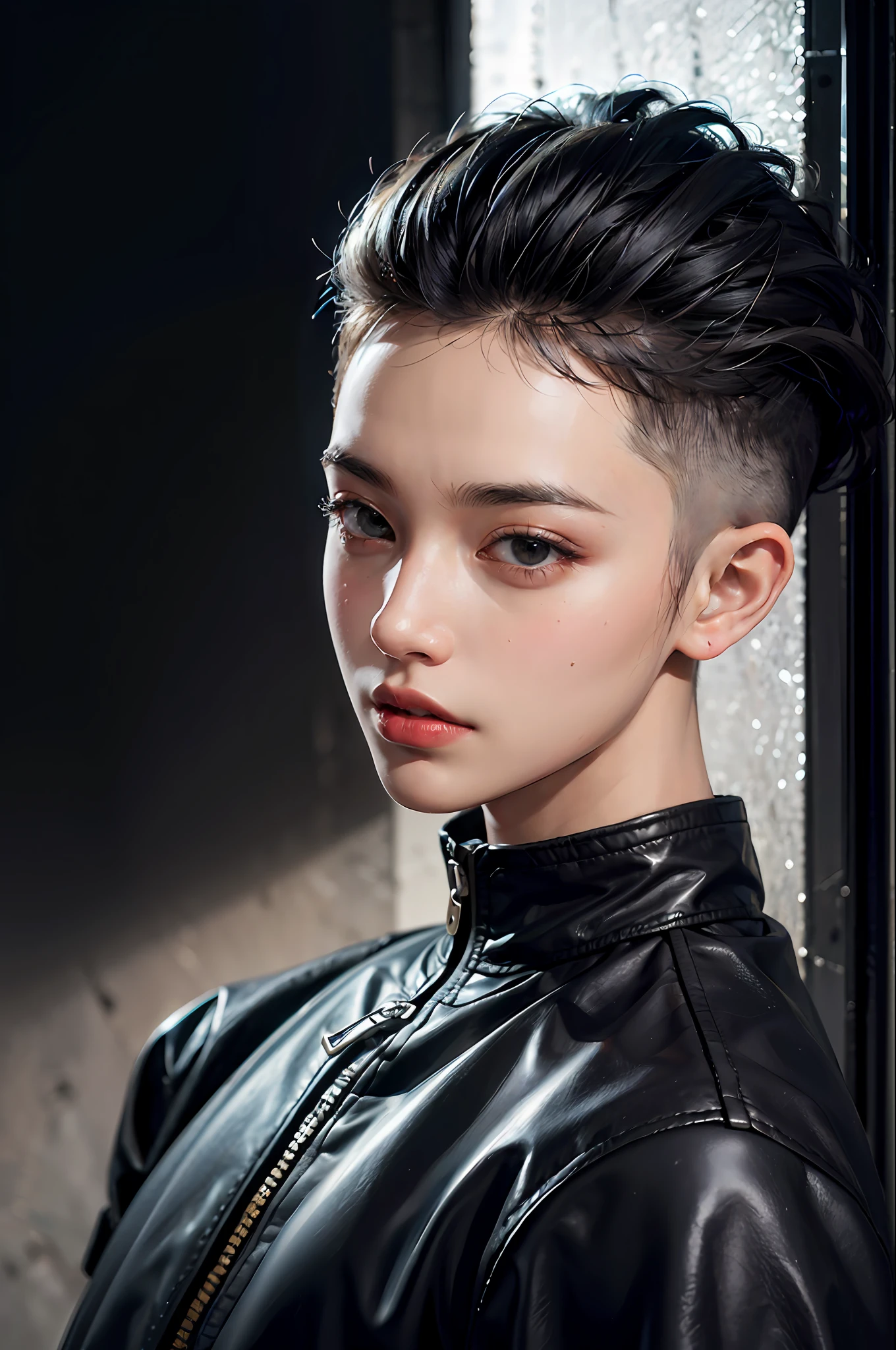 guys in their 30s、(hi-top fade:1.3)、short hairs、Dark theme、Bright tones、Subdued Color、high-contrast、(natural skin textures、Hyper-Realism、Soft light、sharp)、