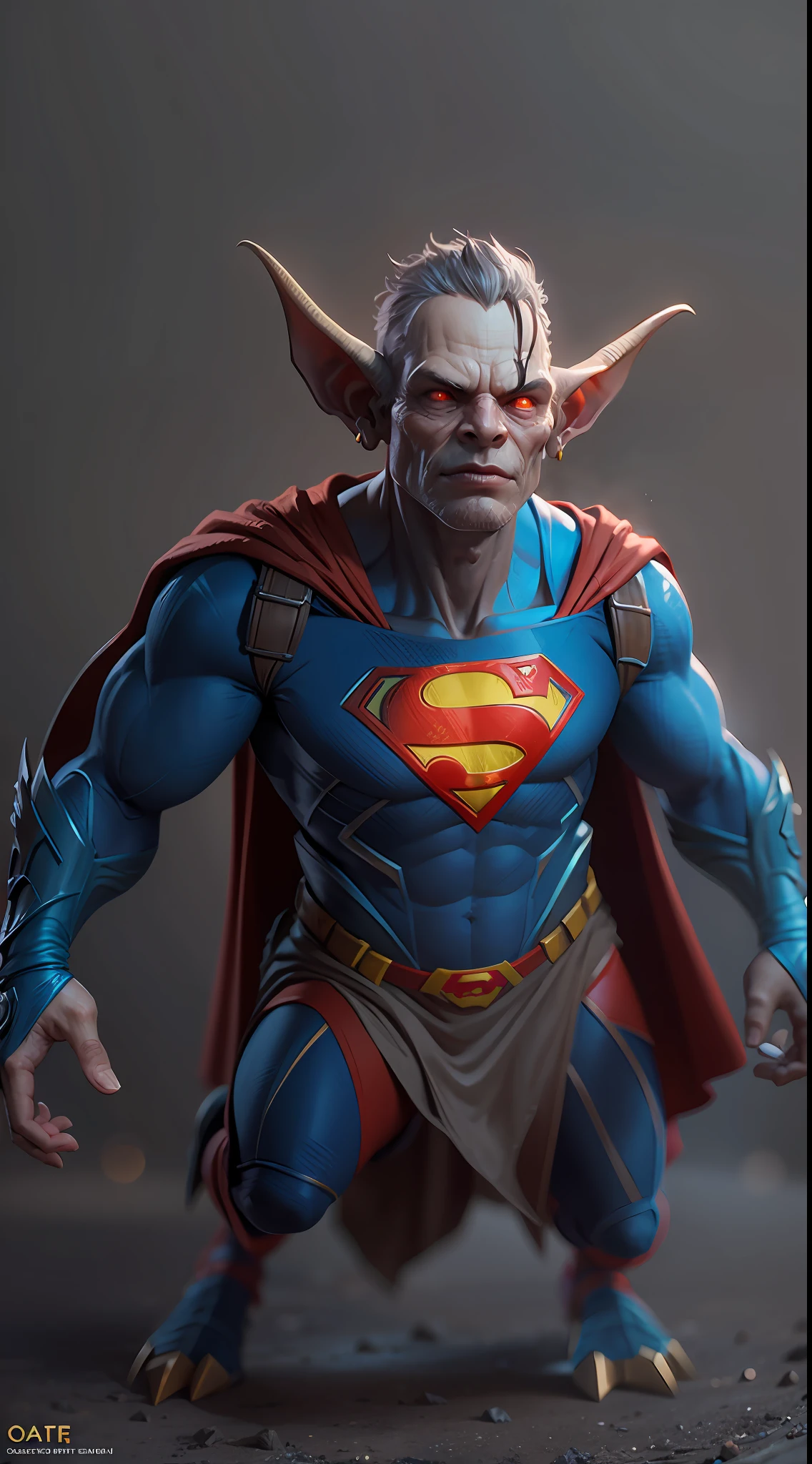 goblin superman, octane render, unreal engine, highly detailed, intricate