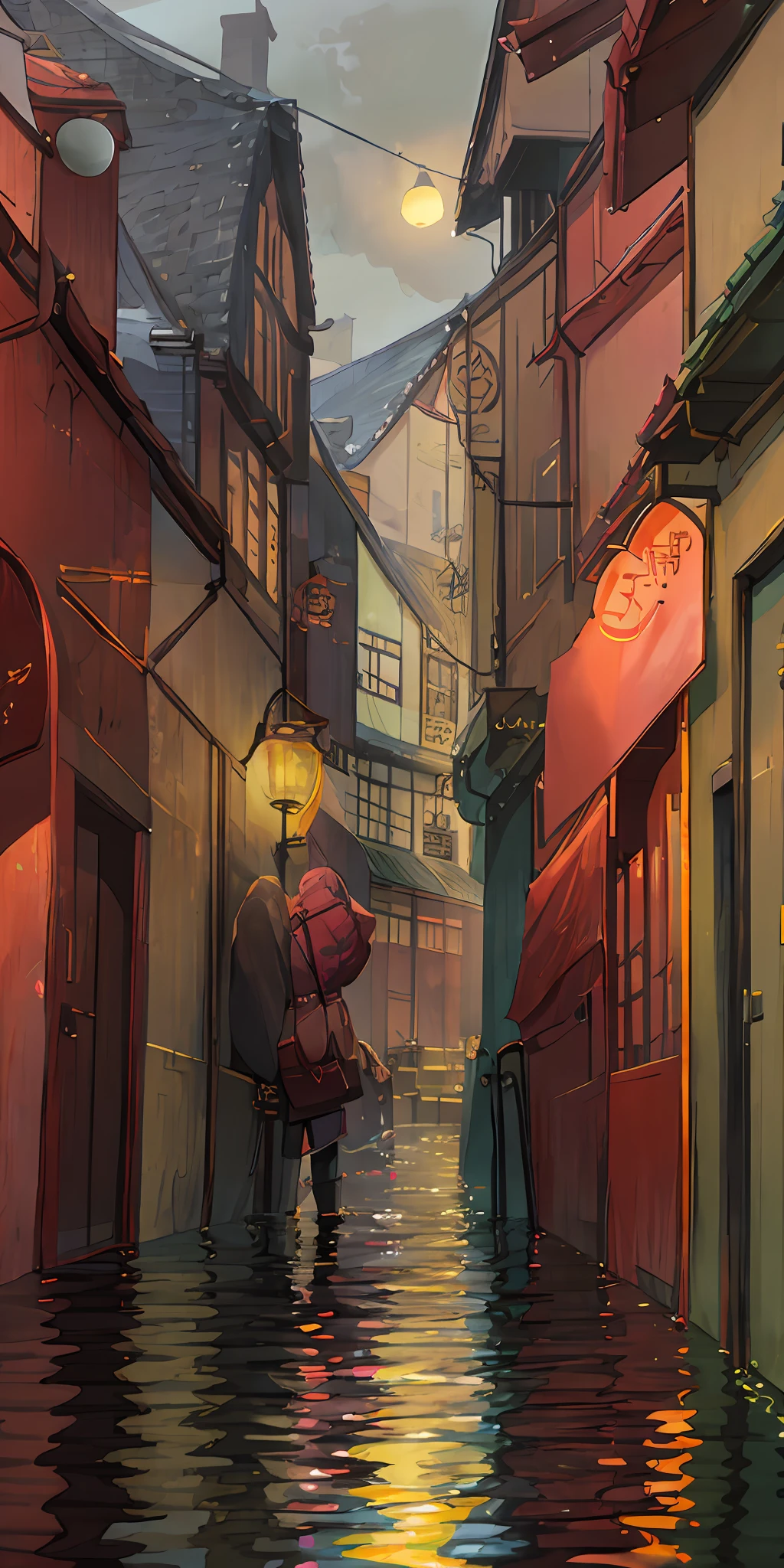 Chinese big breasts,In 2023、夏天、the street、pedestrians、The Car、downpours,fog atmosphere、standing water、Trapped car、hydrosphere、(illustratio:1.0)、Realistic composition、Realistic lighting、high definition detail、tmasterpiece、Best quality,(非常详细的 CG 统一 8k 壁纸)