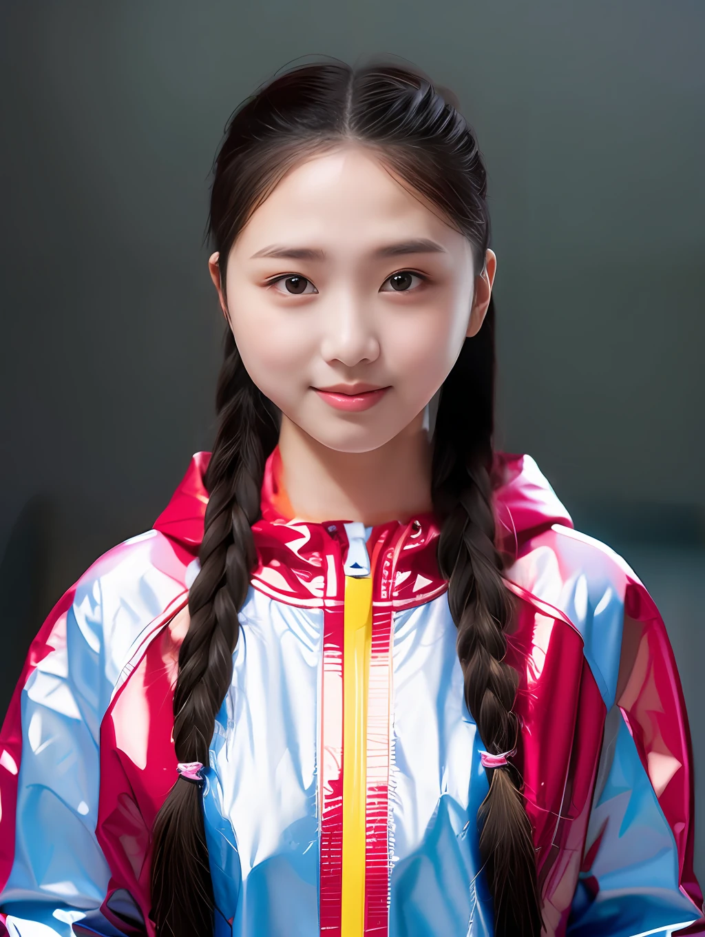 A 17-year-old Chinese female high school student,Tied with a double pill head