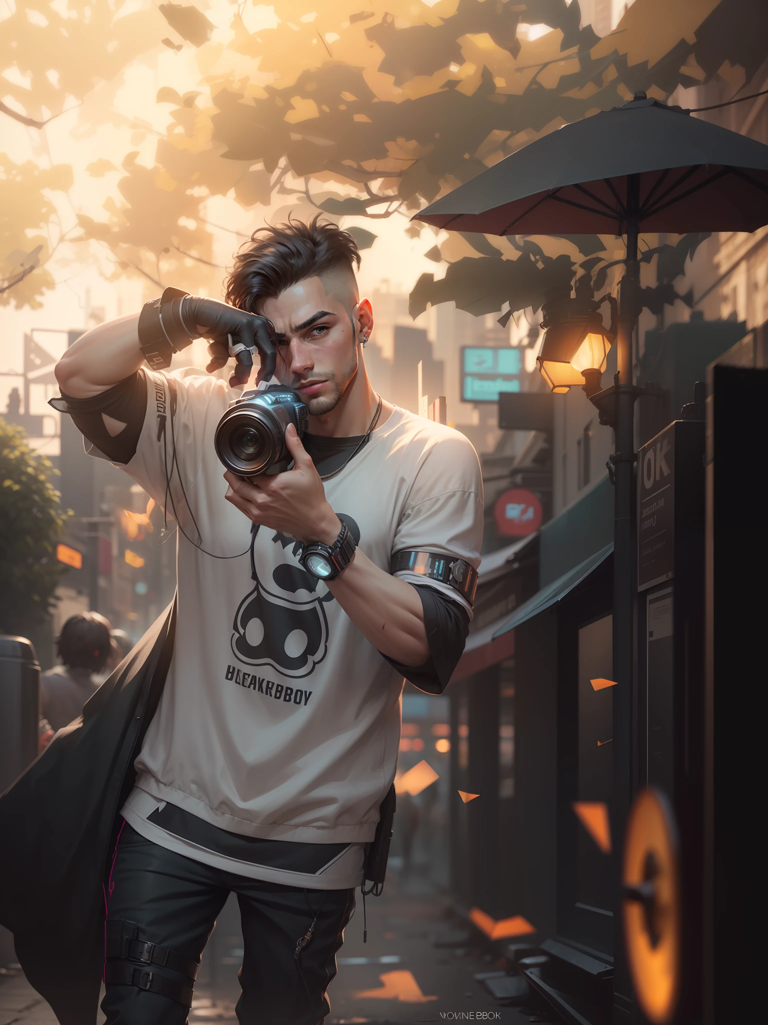 Change background cyberpunk handsome boy realistic face,8k, ultra realistic,