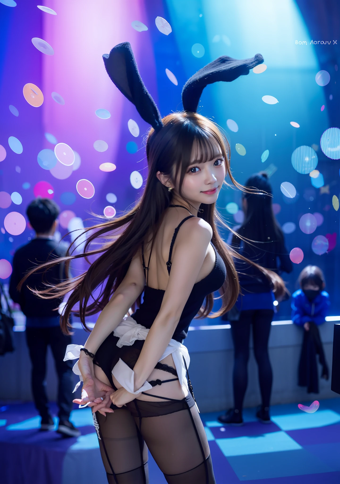 cute little、Black knitted tights、stockings