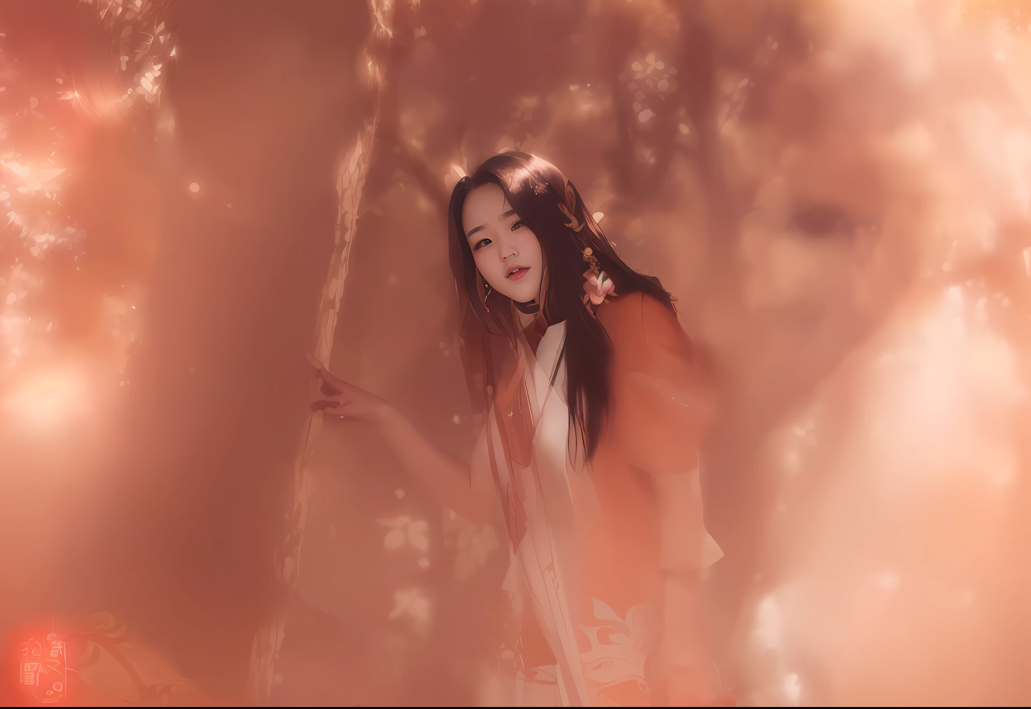 Araki woman in white dress standing next to a tree, xintong chen, shaxi, Li Zixin, Chinese girl, um dia ensolarado, wenfei ye, author li zhang, Chinese woman, A young Asian woman, Zhang Pengzhen, jinyiwei, cover photo portrait of du juan, Eat Zhuoxin, with a tall tree