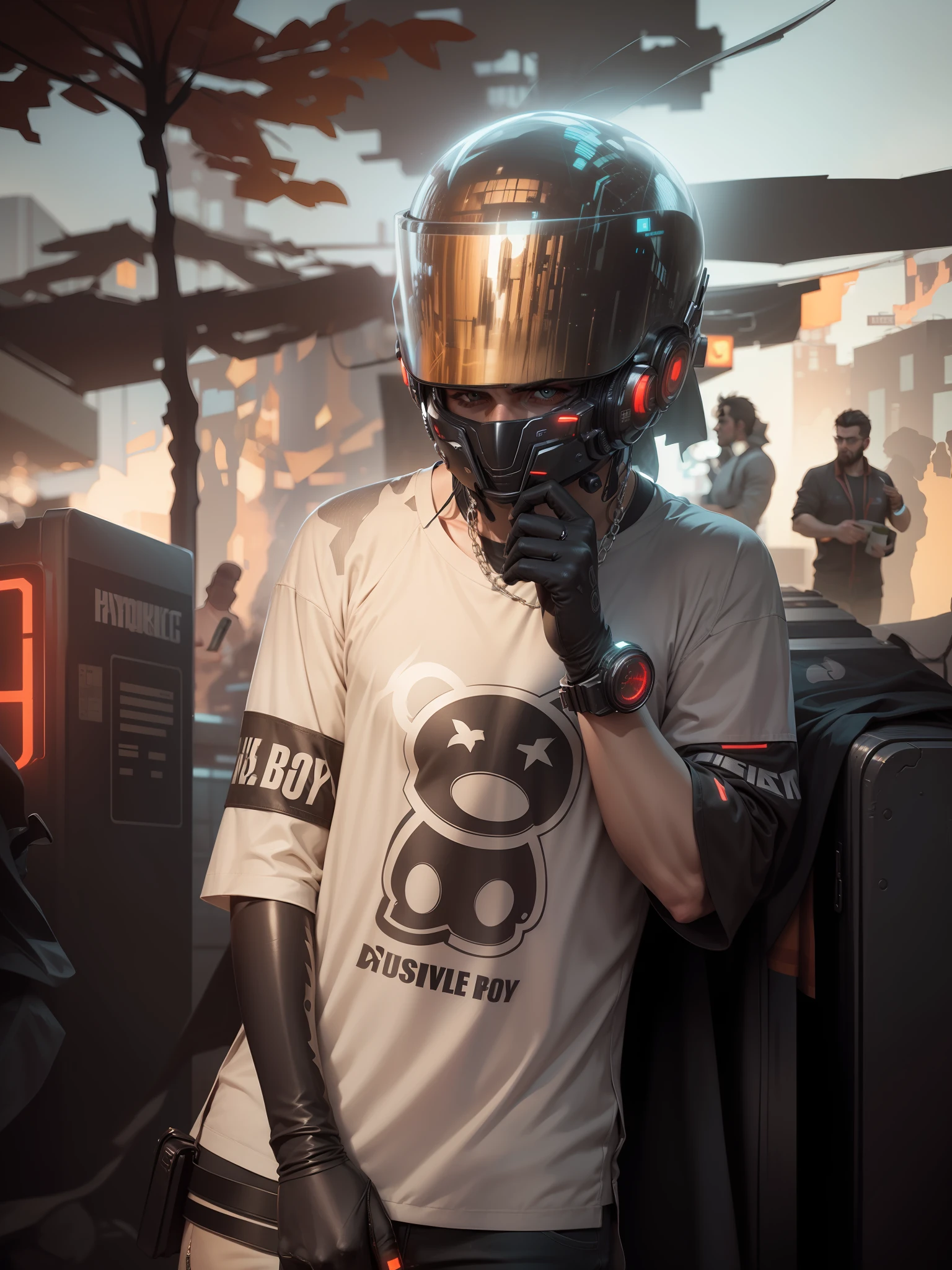 Change background cyberpunk handsome boy realistic,4k, ultra realistic