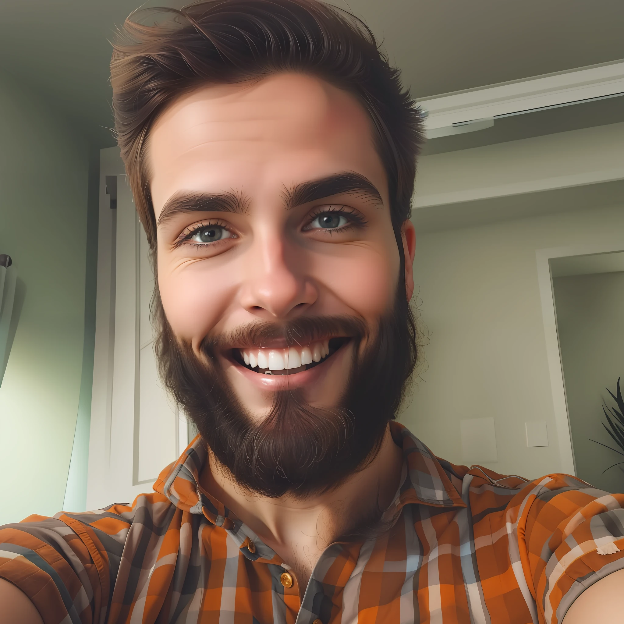 retire a pessoa que esta atras, coloque um sorriso maior