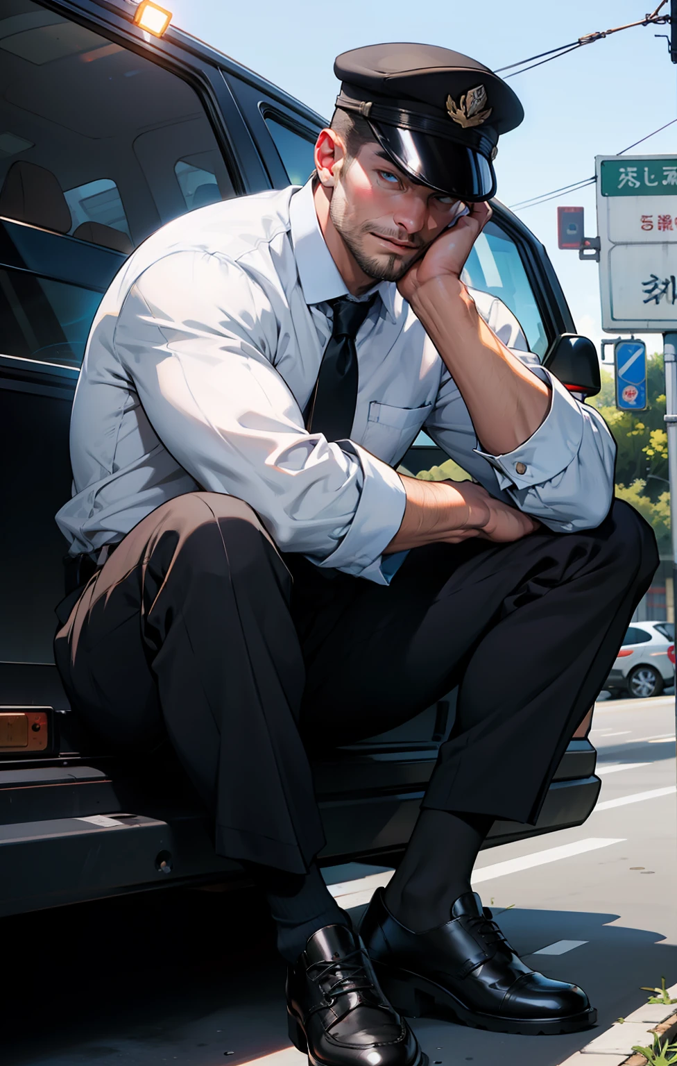 Mature face, handsome, sharp eyes,