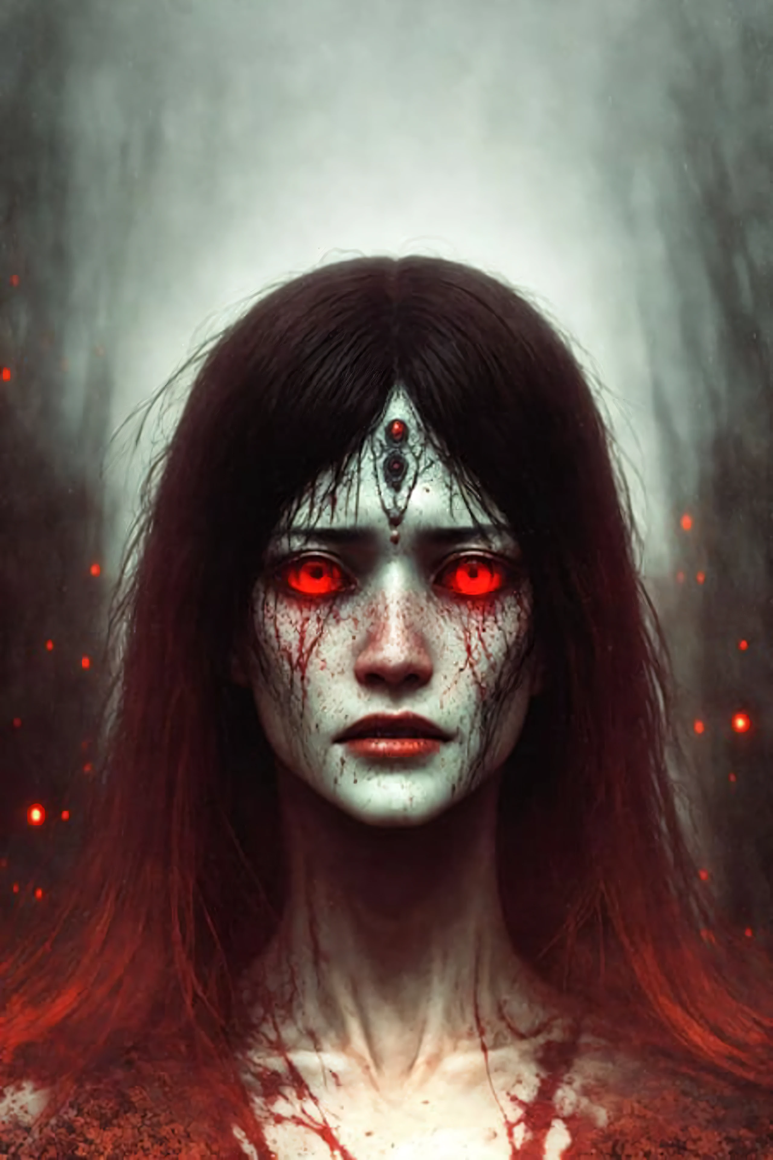 demonic, evil, nsfw, sexy woman, (brother moons), (dead space) ,science fiction, (beautiful glowing red eyes), photo realistic, 20 megapixel, nikon d850, ((full body intricate, vibrant, photo realistic, realistic, dramatic, sharp focus, 8k)), (faded freckles:0.6), subsurface scattering, sharp, retouched, intricate detail, by Greg Rutkowski, by (Jeremy Lipking,:0.8), ((junji ito)), by ralph bakshi,((Silent Hill)), H.R. Giger, Beksinski