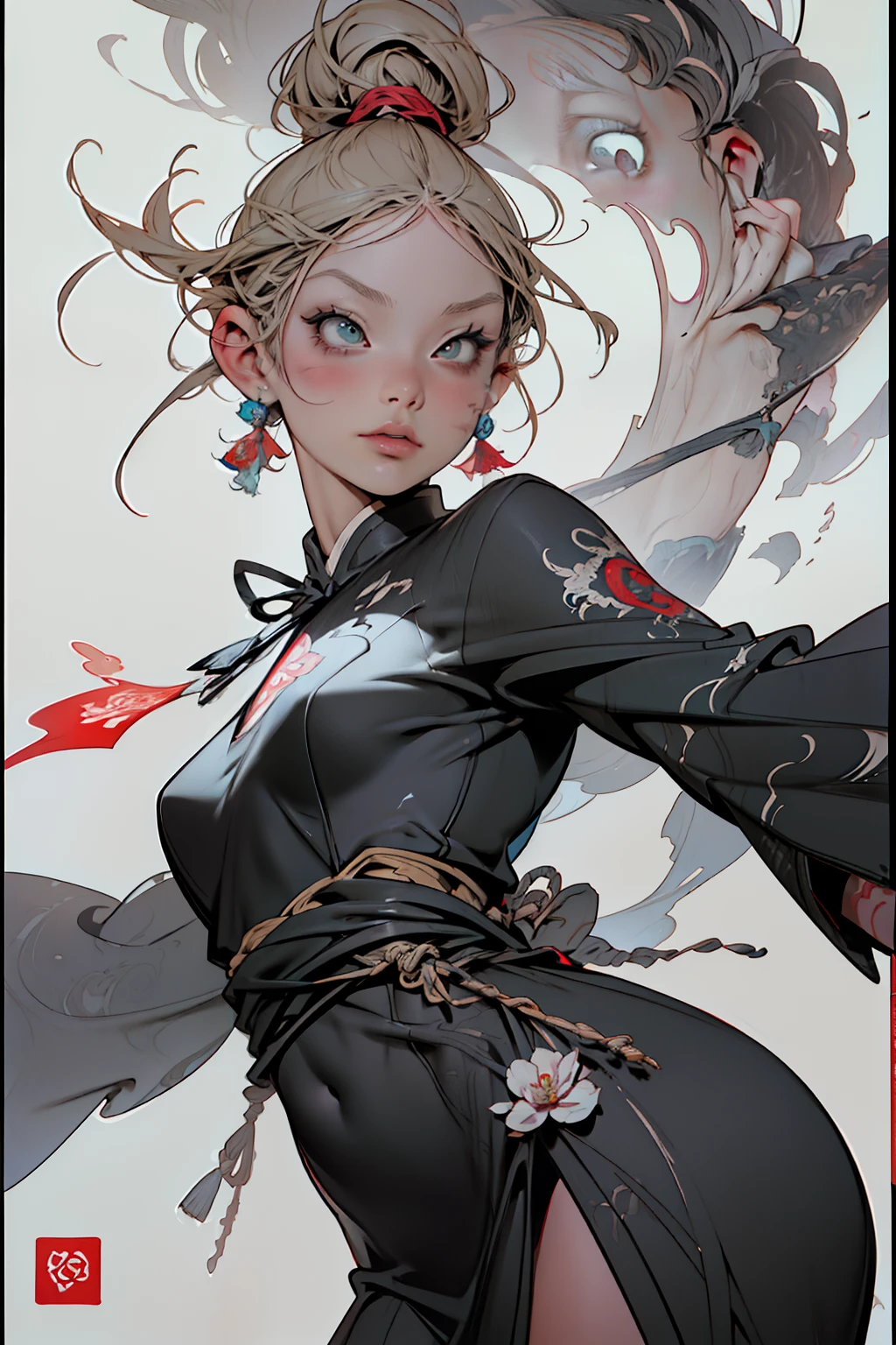 Toh-Yasu ARTISTIC ILLUSTRATION ETHER GAUZE> Ashley Alexiss dressed in black electric ribbon,central da face, dress with black electric ribbon, anime ::Jason Fabok e estilo Yoji Shinkawa ::2.0 comix illustration style, Estilo Tatoon , Comic book style , mulher bonita com cabelo longo ultra detalhado, (fundo bonito e claro:1.2), , fantastic paintings , Estilo grafite;, flor, olhos altamente detalhados , uma camiseta ou vestido com uma blusa branca por baixo, Position, e pulseiras, com longos cabelos pretos , vitrais coloridos, fora, Vibrando, Estilo Alphonse Mucha, Fantastic paintings by Joe Madureira , alta qualidade, --AR 3:4 --upbeta --teste --criativo --upbeta --upbeta --upbeta --upbeta , fotografia, adesivo banksy art, Kelly Brook mulher bonita com cabelo longo , liberdade, alma, digital illustation, comiс style, anatomia perfeita, Centrado, Approaching perfection, Dynamic, altamente detalhado, pintura em aquarela, art-station, arte conceitual, liso, foco nítido, illustration, arte de Carne Griffiths e Wadim Kashin, peito grande, Anime girl alone with a medium length pose and cute clothes, short pastel blonde hair , Heterocromia, anatomia perfeita, Centrado, Approaching perfection, Dynamic, altamente detalhado, folha de caracteres, art-station, arte conceitual, liso, foco nítido, illustration, arte por Kim Jung gi, , Artgerm, Carne Griffiths e Wadim Kashin , Sasha Yakovleva, Loish, Jeremy Mann, tiro de corpo inteiro, folha de caracteres, Onda de raios, Pintura em aquarela anime bonita , Paint Dripping por Tim Okamura, Victor Nizovtsev, Greg Rutkowski, Noah Bradley. trending on ArtStation, 8k, master part, tinta grafite, detalhes finos, cheio de cor, detalhes intrincados, golden ratio illustration, monochrome green background, master part, best quality, alta qualidade, Alto, best quality, high resolution fix, bright lighting