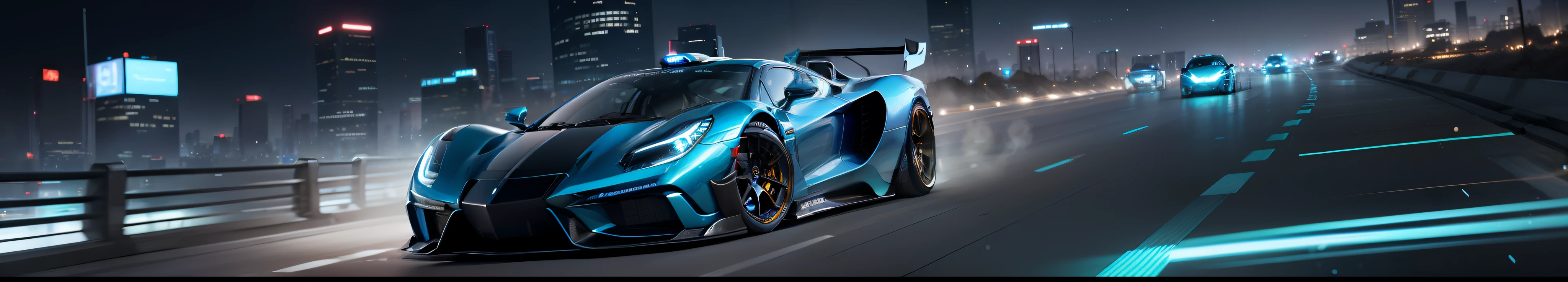 (best qualtiy,tmasterpiece),Modern cars,真实感,Dotted with smooth lines,Blue particle effect,Equipped with LED lights,Atmospheric stylish,Extend the context,Surrounded by cities,More blue lines in the picture,The picture is decorated with blue particles