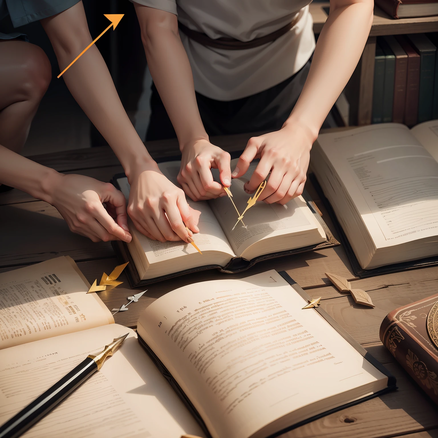 Image with different arrows pointing to an open Bible, symbolizing the variety of approaches and methods to interpret the Scriptures