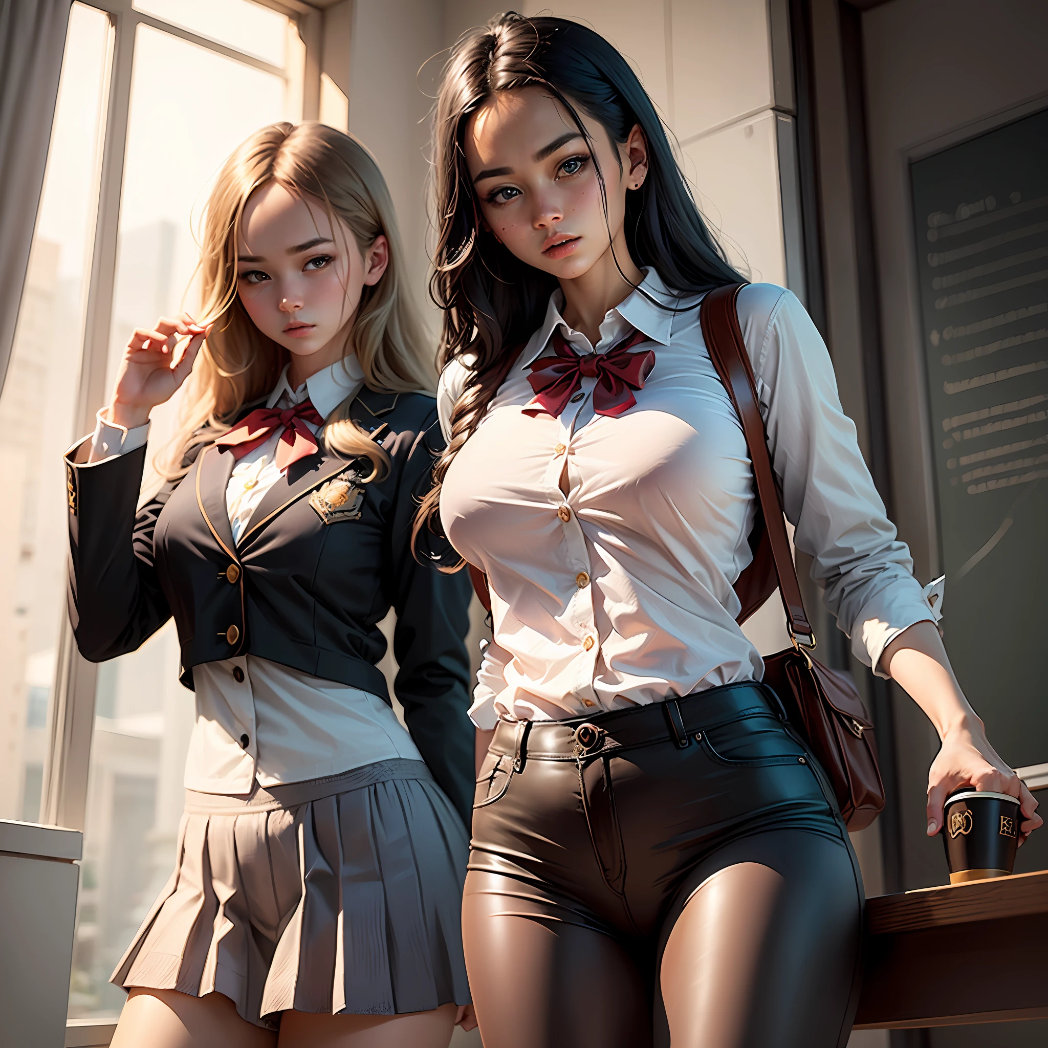 ulzzang-6500-v1.1, (raw photo:1.2), (photorealistic:1.4), beautiful detailed girl, very detailed eyes and face, beautiful detailed eyes, ridiculous, incredibly ridiculous, huge file size, super detailed, high resolution, very detailed, best quality, masterpiece, kemomimi, (((JK school uniform)), illustration, very detailed, CG, unified, 8k wallpaper, amazing, fine details, masterpiece, best quality, very detailed CG uniform 8k wallpaper, light on face, cinematic lighting, 1girl, 16 years old, ((no bra)), (no panties)), ((dynamic pose)), (camel toe), (half), (pantyhose) --auto