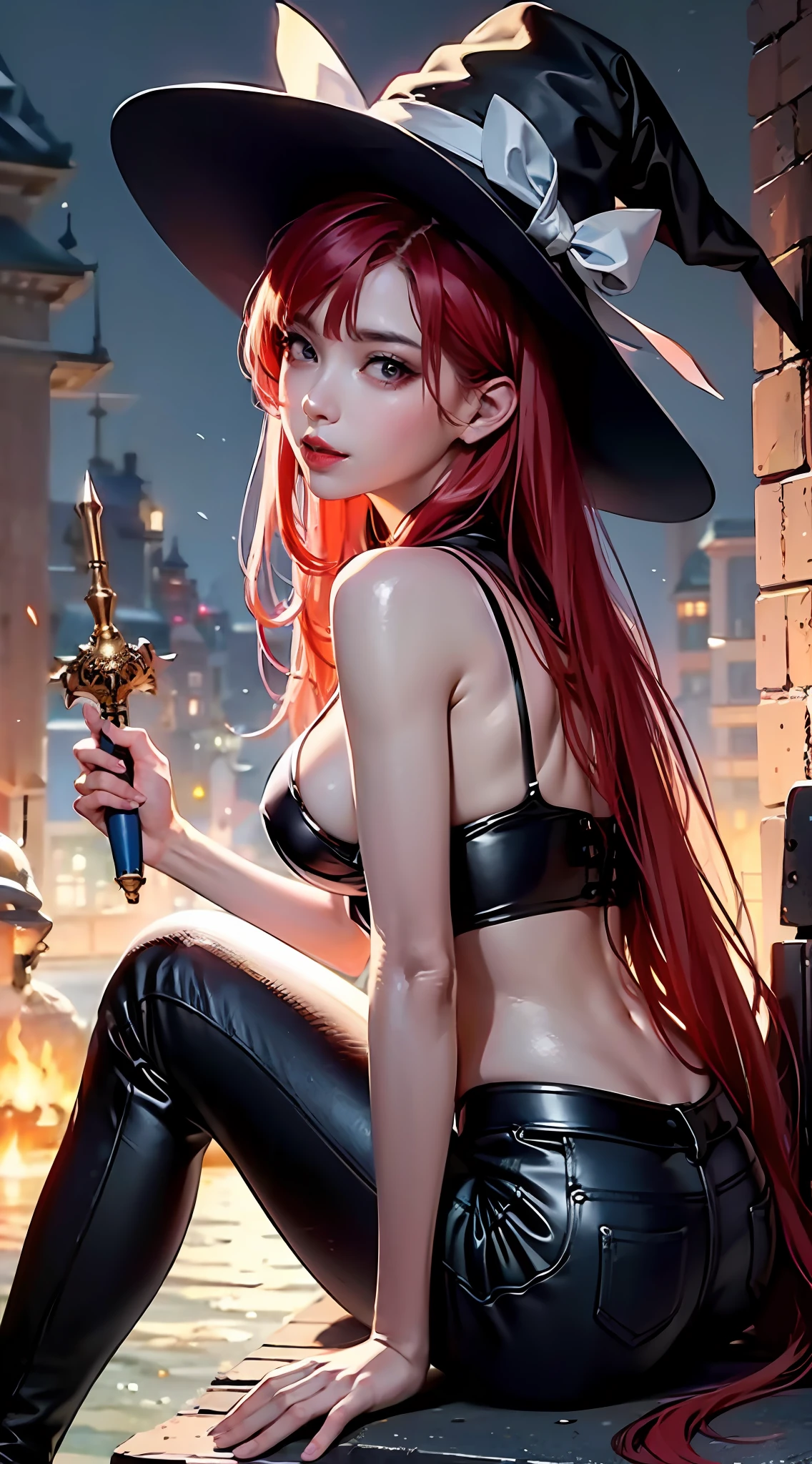 holding a magic wand、The magic wand glows suspiciously、