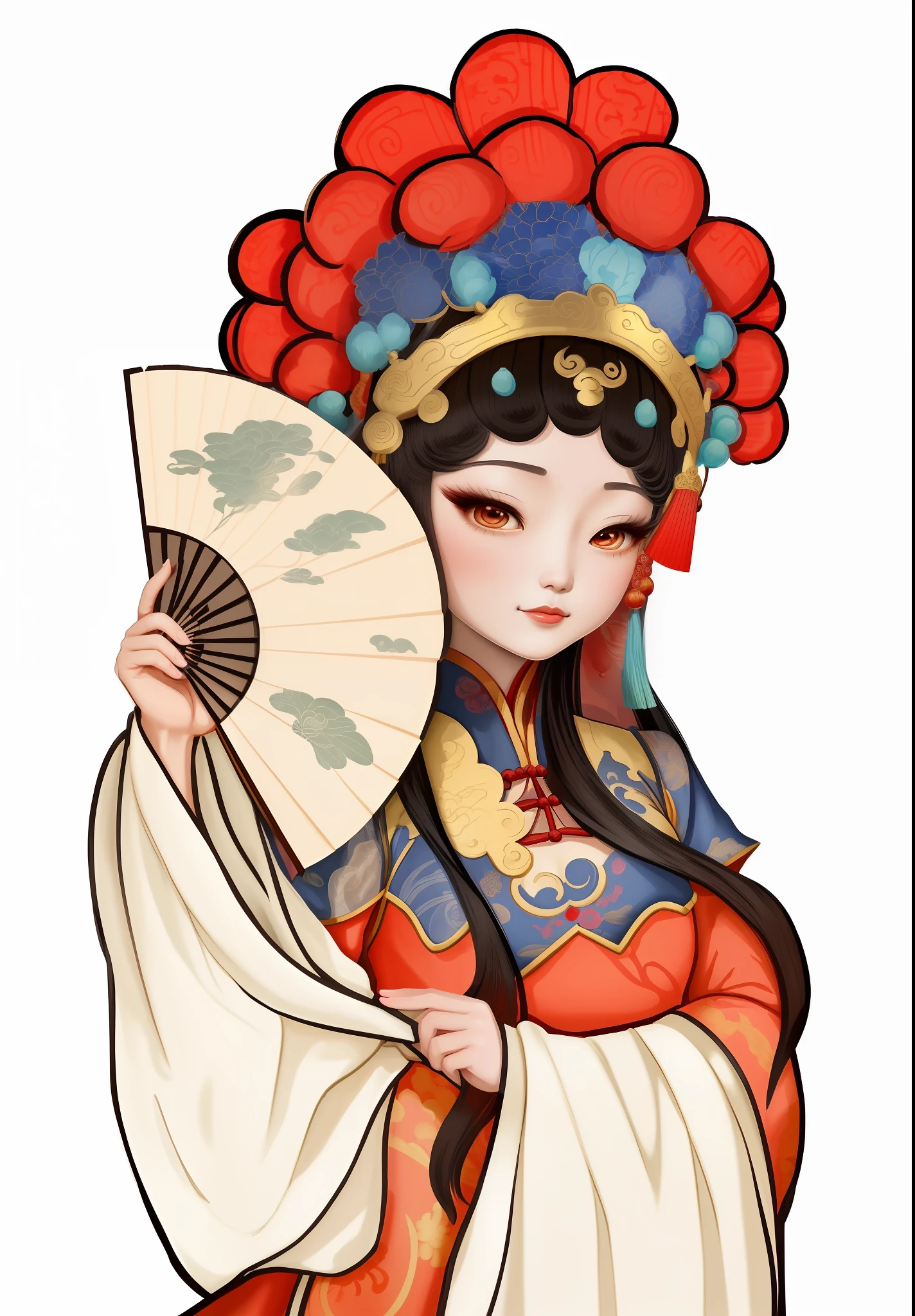 Cartoon girl in Chinese costume holding fan and fan, Princesa chinesa antiga, ancient asian dynasty princess, China Princess, chinese empress, Palace , A girl in Hanfu, a beautiful fantasy empress, an ancient Chinese goddess, beijing opera, Wearing ancient Chinese clothes, ancient china art style, Chinese girl, Chinese traditional, Chinese costume,