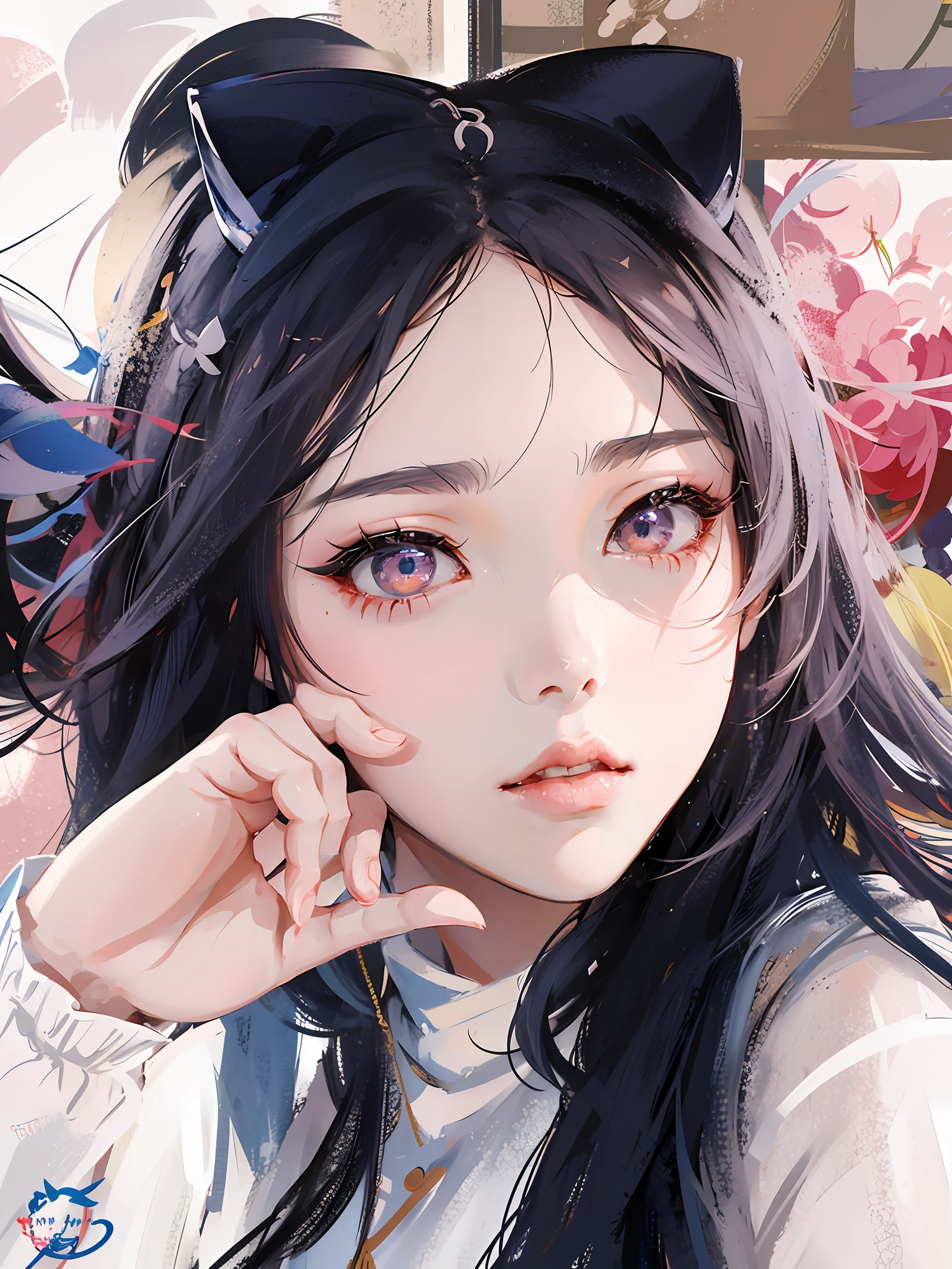 Close-up of a woman wearing sunglasses on her head, ulzzangs, Korean girl, xintong chen, sakimichan, xision wu, wan adorable korean face, Shin Jinying, wenfei ye, Choi Hyun-hwa, girl cute-fine face, jaeyeon nam, gongbi, beautiful Korean women, Chinese girl