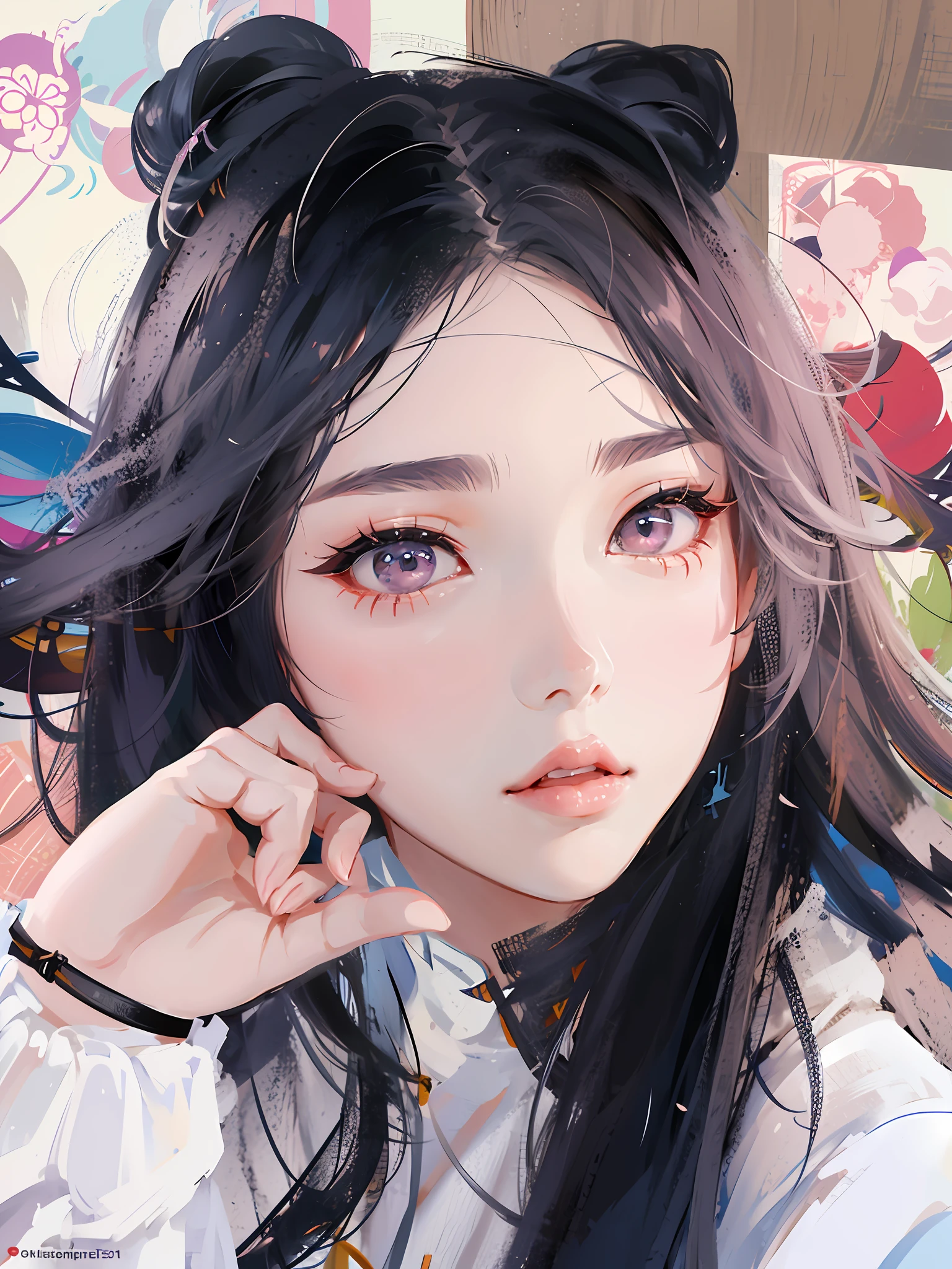 Close-up of a woman wearing sunglasses on her head, ulzzangs, Korean girl, xintong chen, sakimichan, xision wu, wan adorable korean face, Shin Jinying, wenfei ye, Choi Hyun-hwa, girl cute-fine face, jaeyeon nam, gongbi, beautiful Korean women, Chinese girl