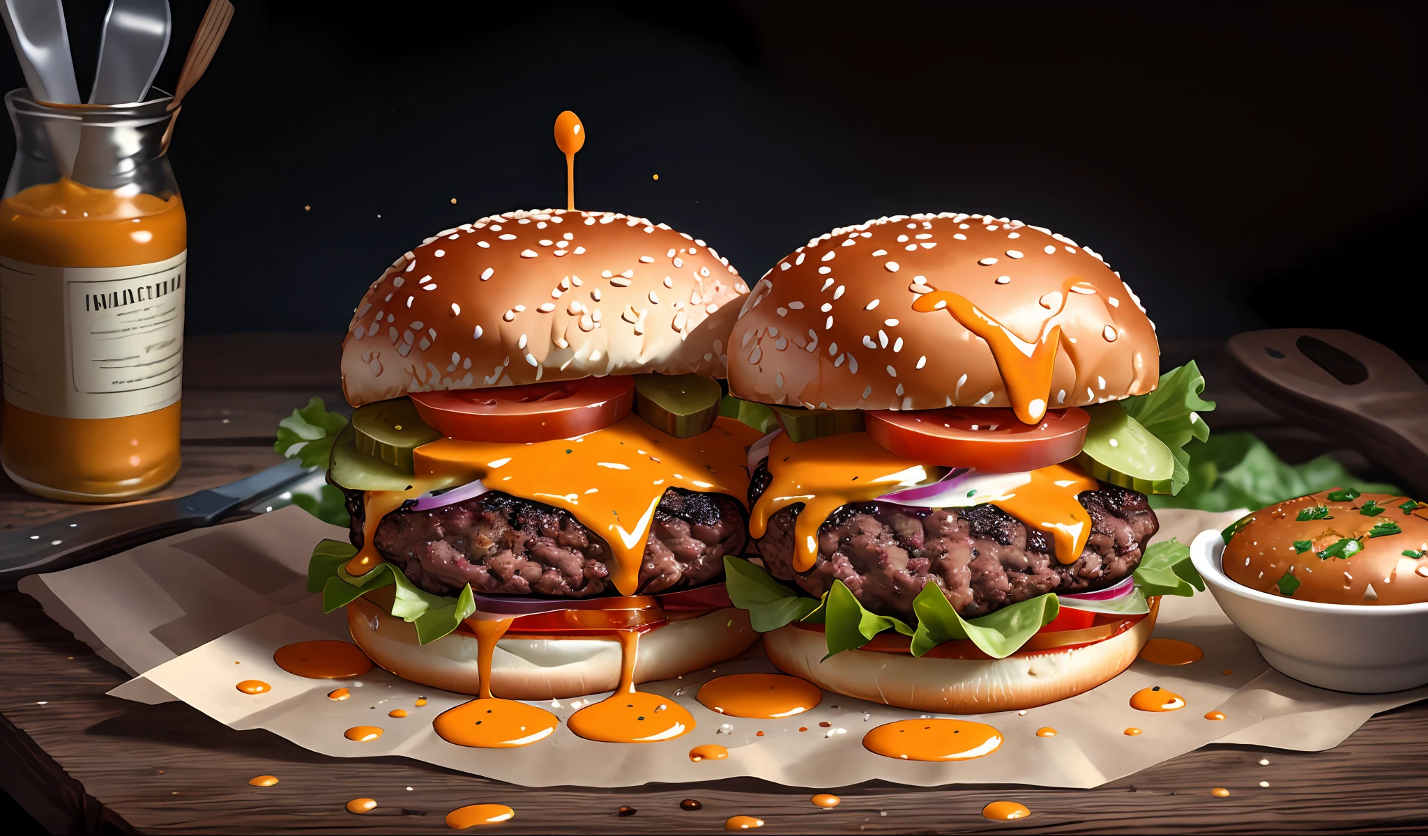masterpiece, best quality,burger photo,