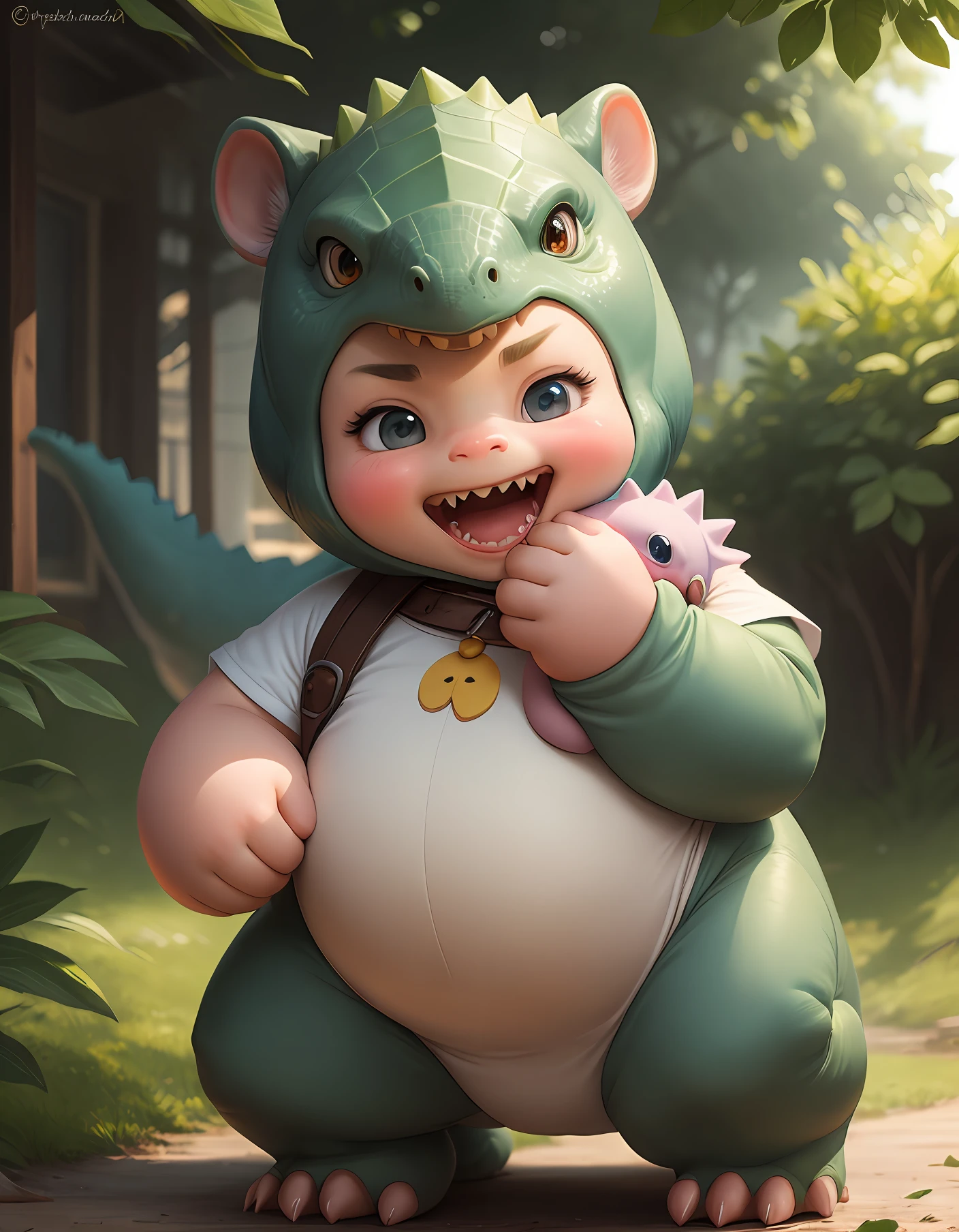 Create a big dinosaur character