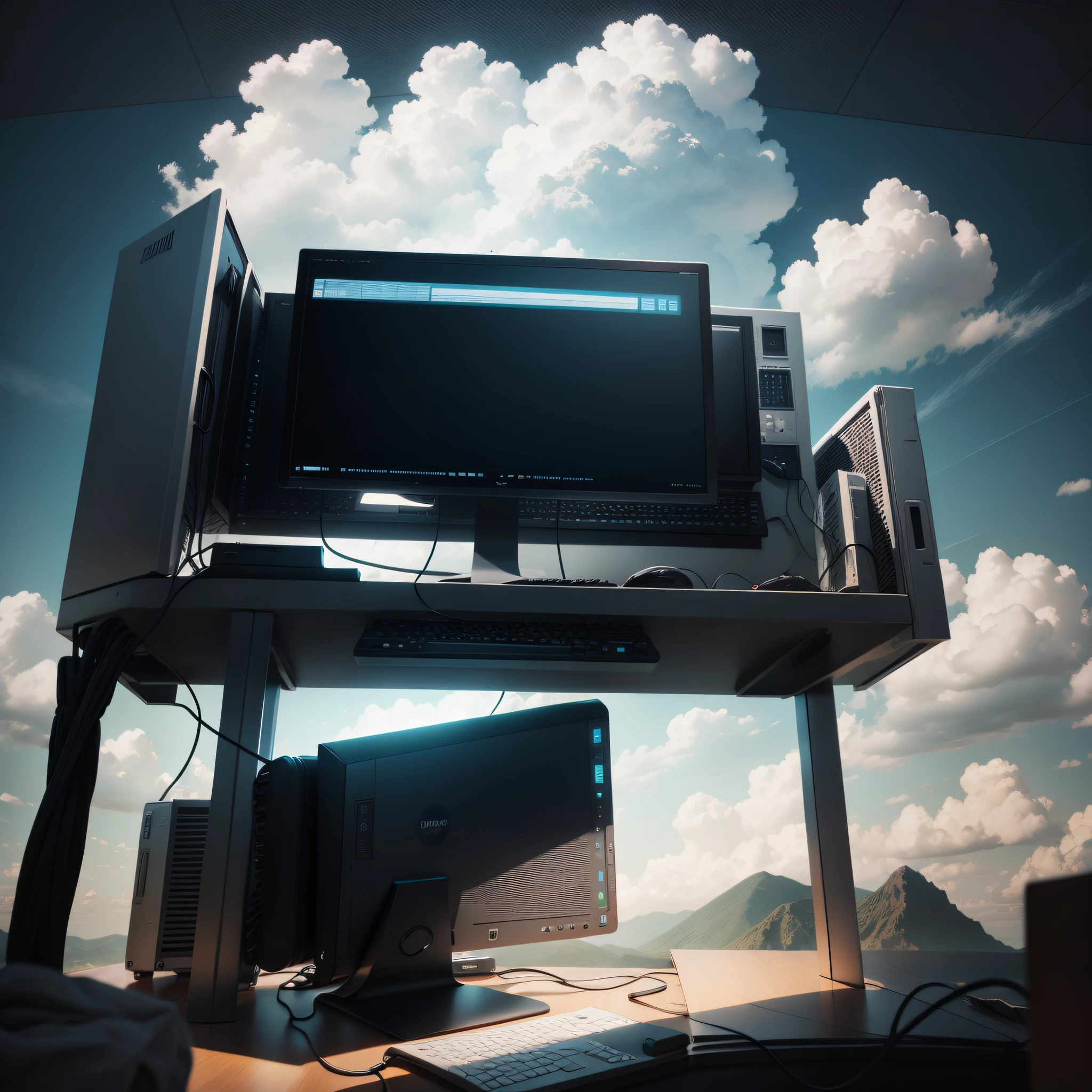 Creates a cloud service template art, computadores