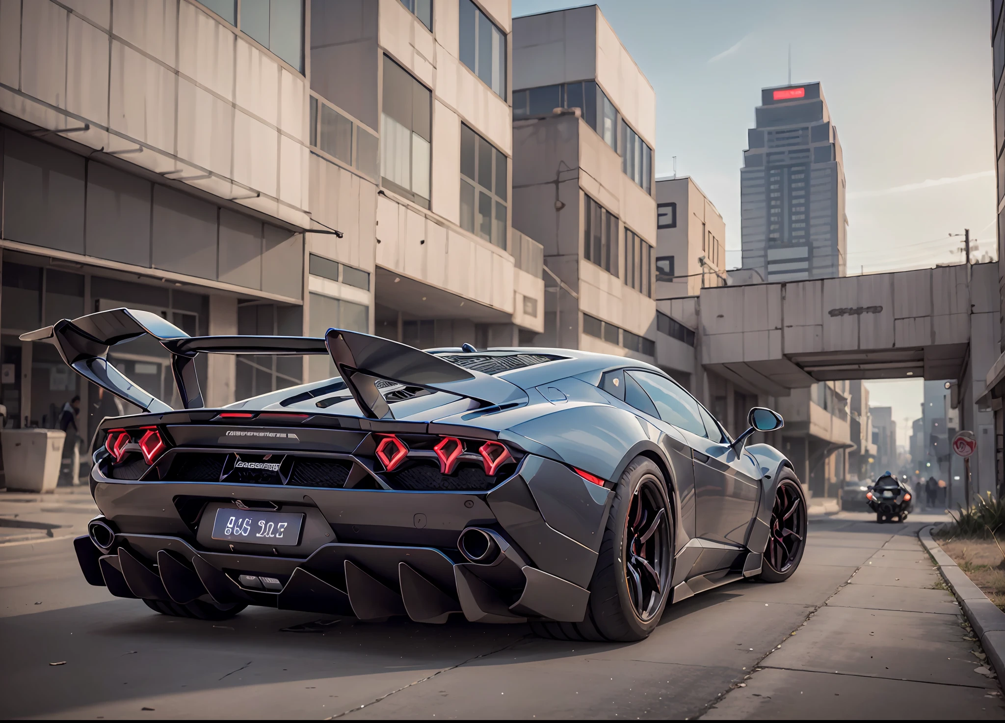 Lamborghini revuelto cyberpunk, 4k, hdr, fotorealismo, obra-prima, raytracing
