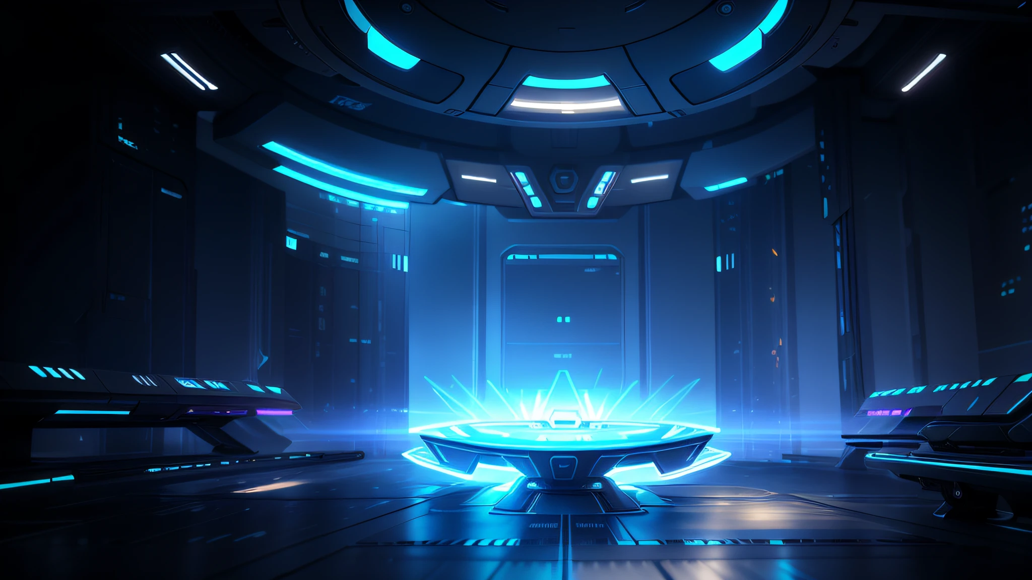 Close-up of futuristic objects, rendered in unrealengine, 3 d render beeple, Futuristic setting, Futuristic. Game CG, futuristic laboratory, 3d rendered in octane, 3 d rendered in octane, rendered in octane render, volume raytracing fog, rendered in octane render 32k, in a futuristic arena,(Top angle of view),detail-rich
