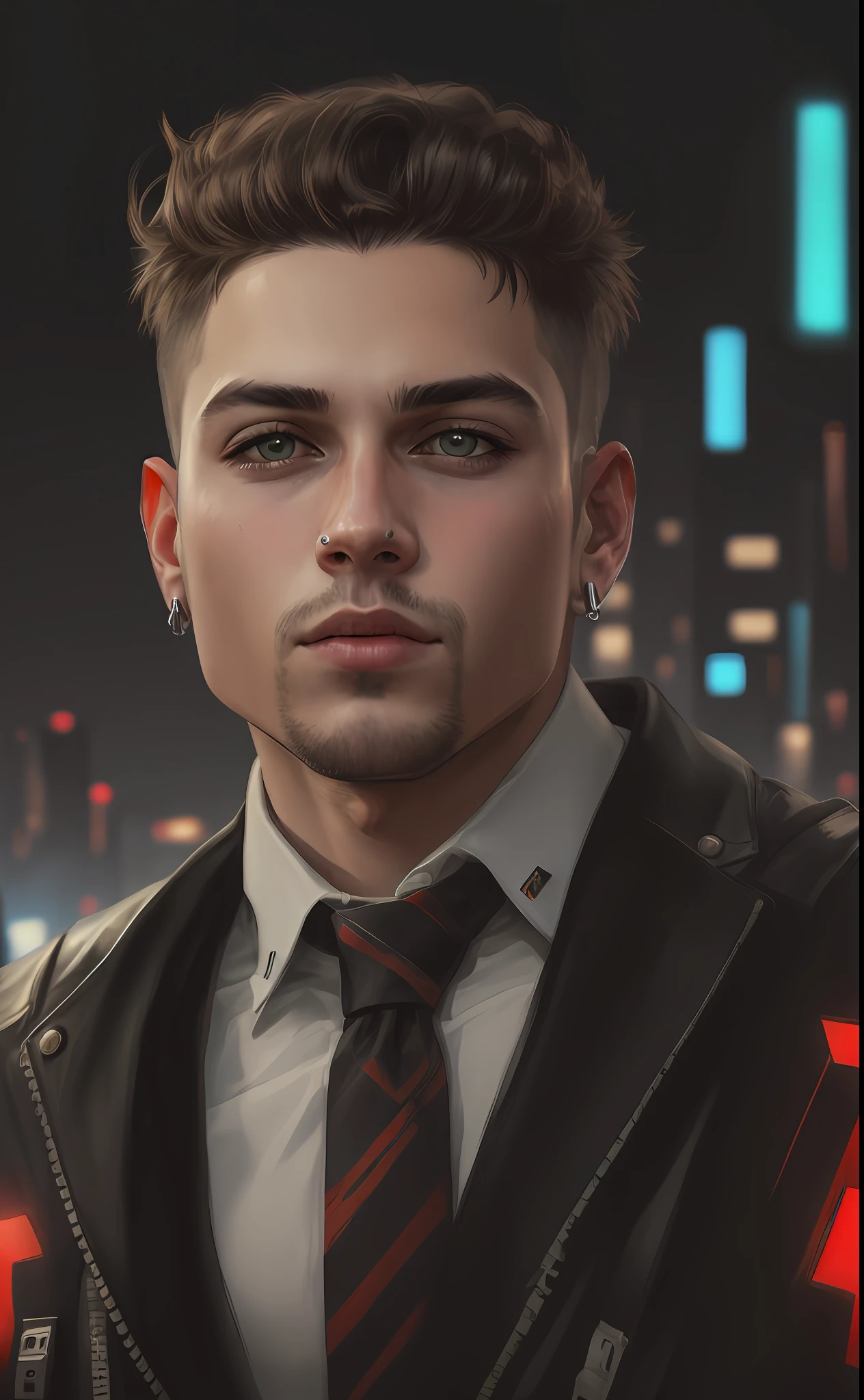 change backgrounds cyberpunk, realistic face, boy, 8k, ultra realistic, real face